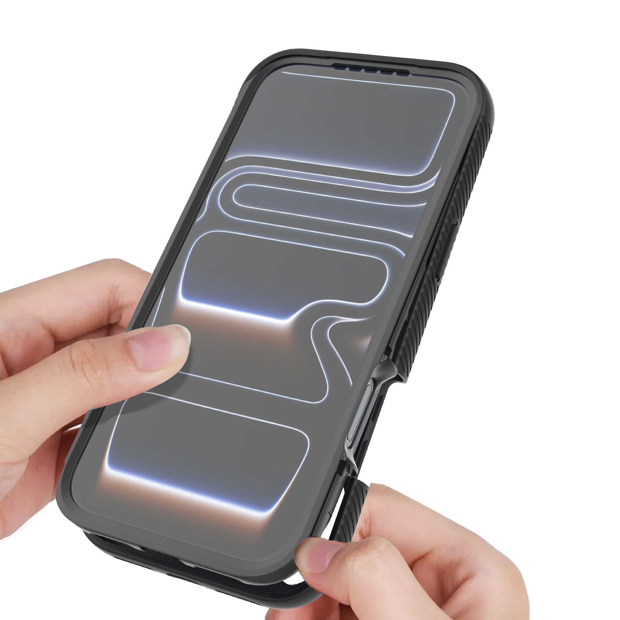 iPhone 17 Pro Max Deksel Magnetisk Full Protection, Svart/gjennomsiktig