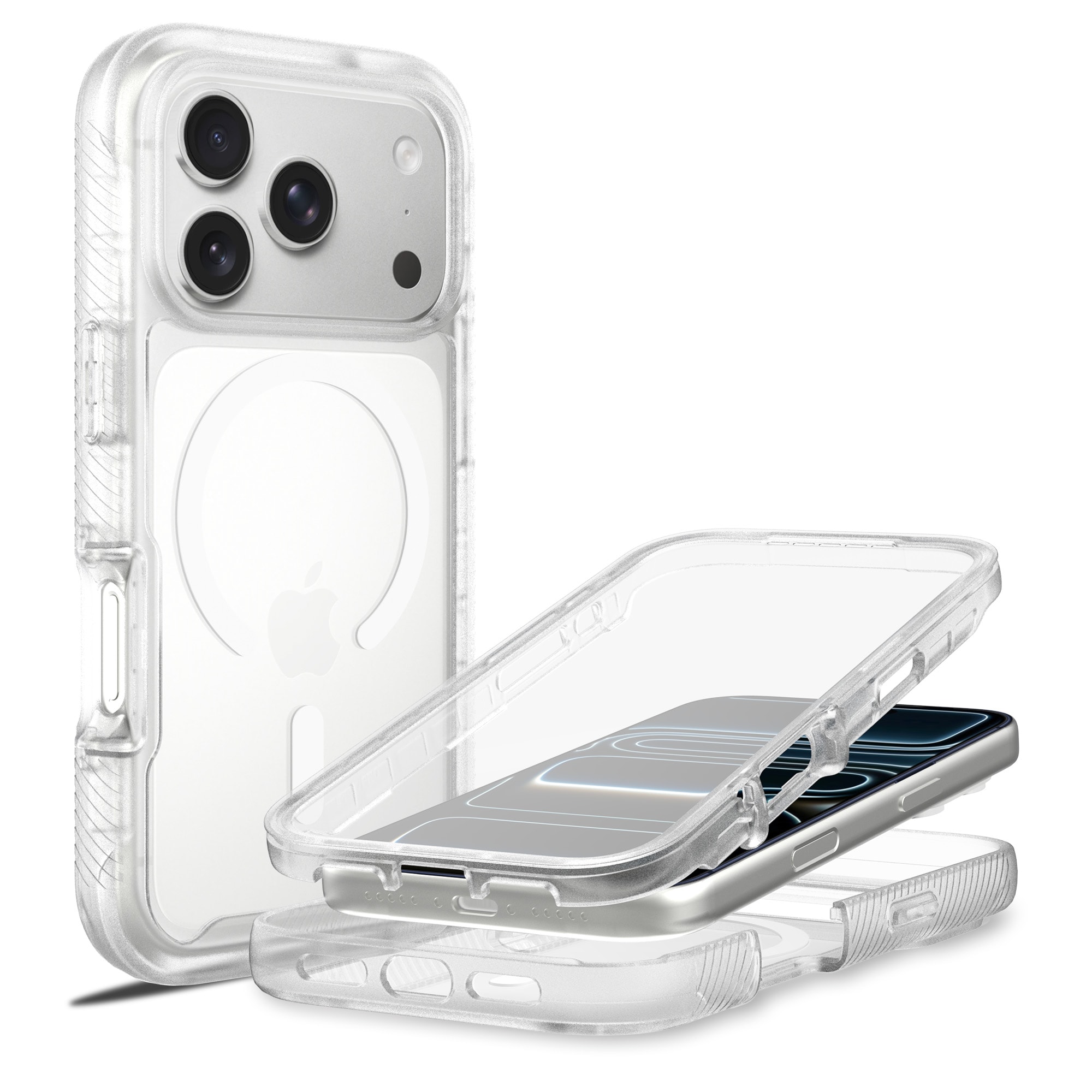 iPhone 17 Pro Deksel Magnetisk Full Protection, Gjennomsiktig