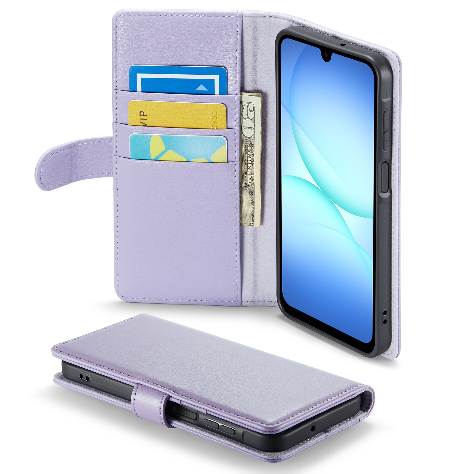 Samsung Galaxy A17 Lommeboketui i ekte skinn, Lilla
