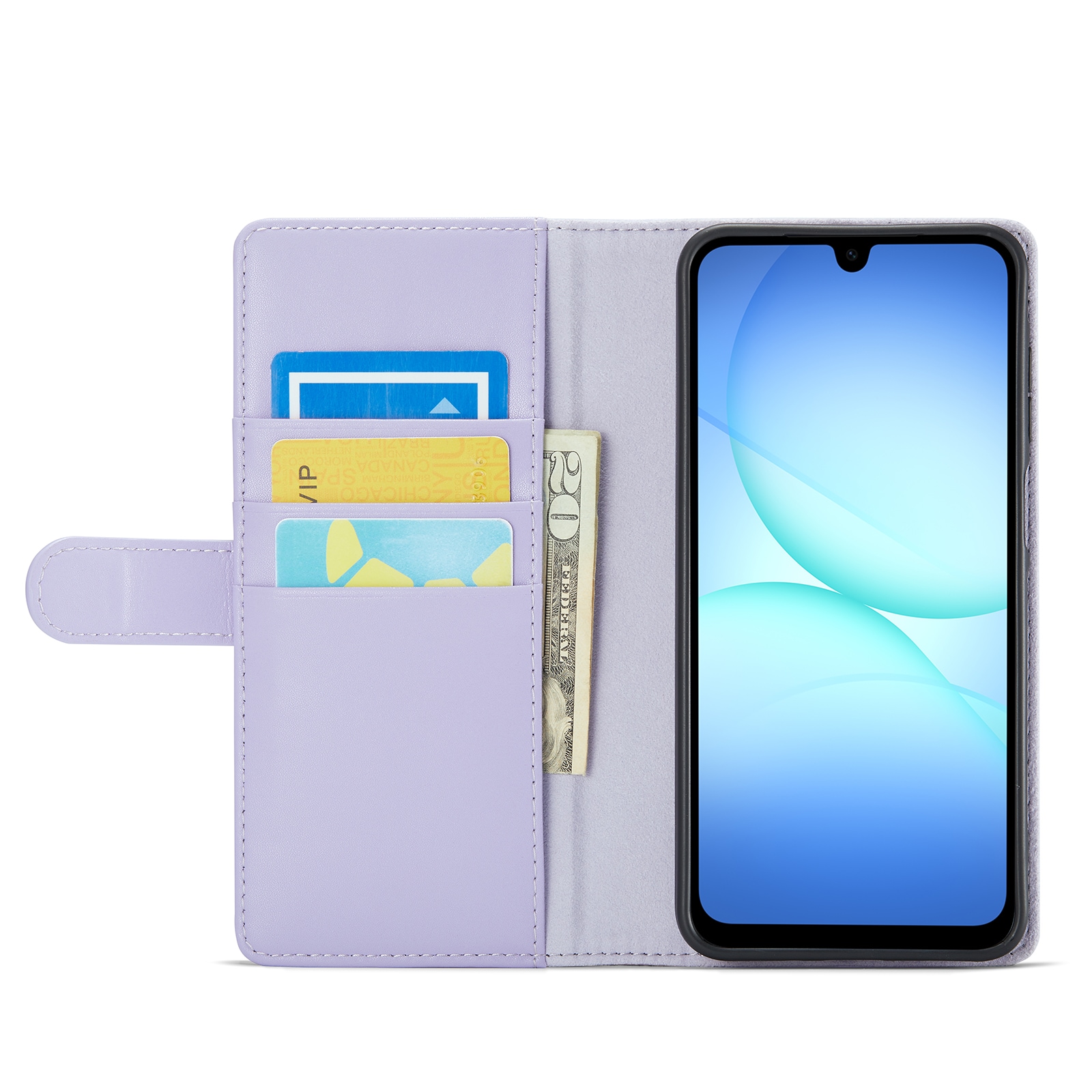 Samsung Galaxy A17 Lommeboketui i ekte skinn, Lilla