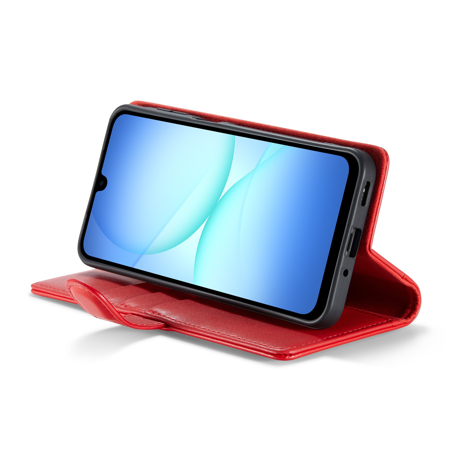 Samsung Galaxy A17 Lommeboketui i ekte skinn, Rød