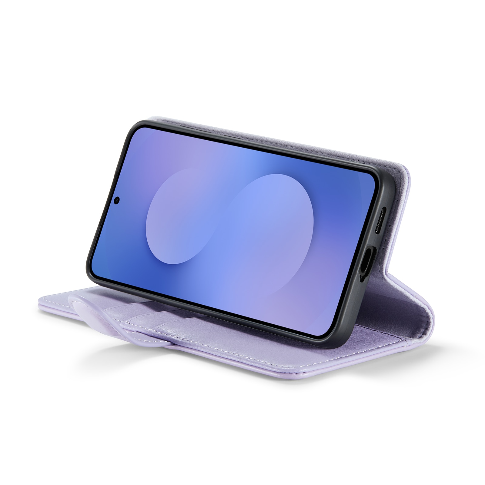 Samsung Galaxy S25 FE Lommeboketui i ekte skinn, Lilla