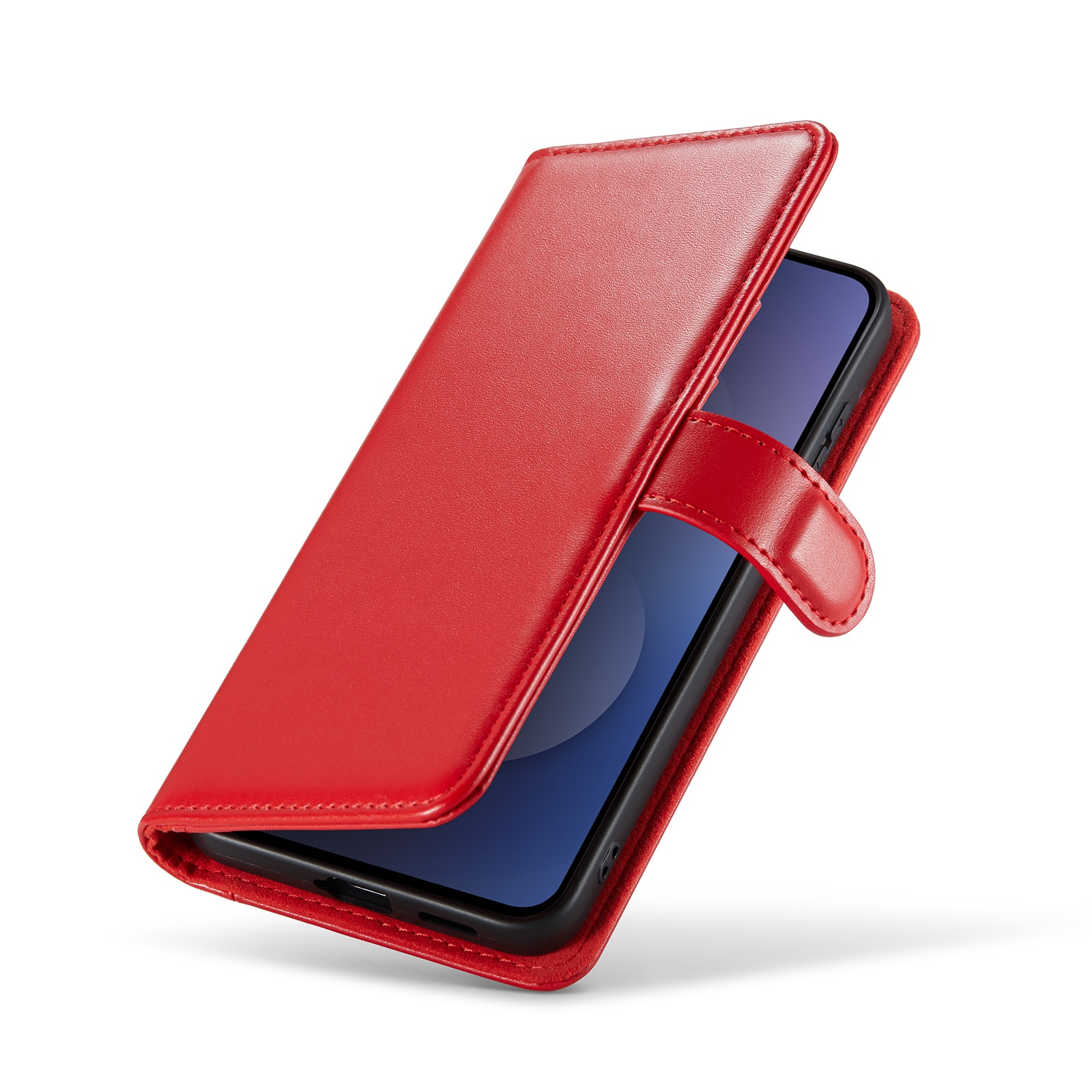 Samsung Galaxy S25 FE Lommeboketui i ekte skinn, Rød
