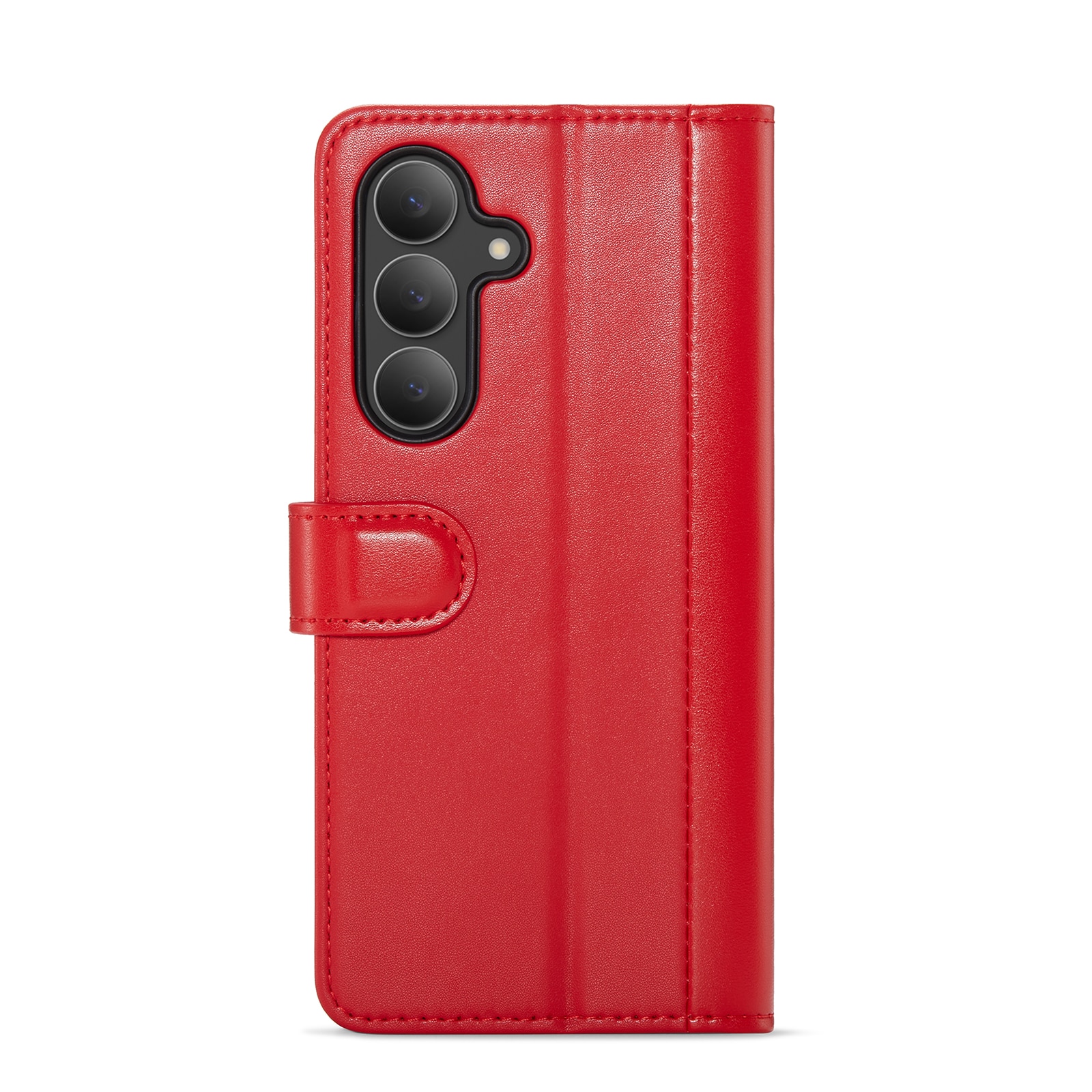 Samsung Galaxy S25 FE Lommeboketui i ekte skinn, Rød