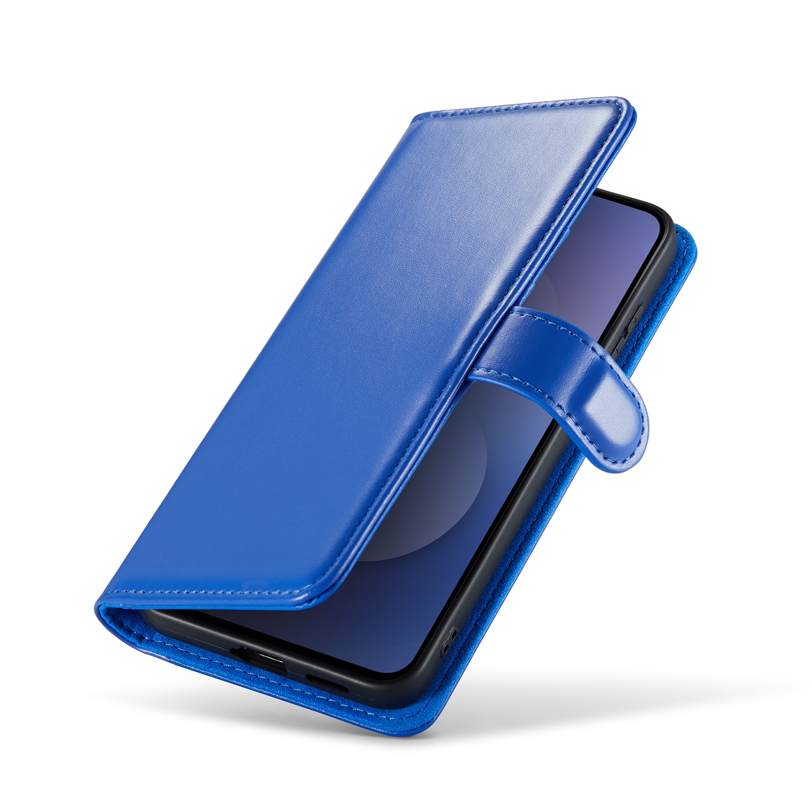 Samsung Galaxy S25 FE Lommeboketui i ekte skinn, Blå