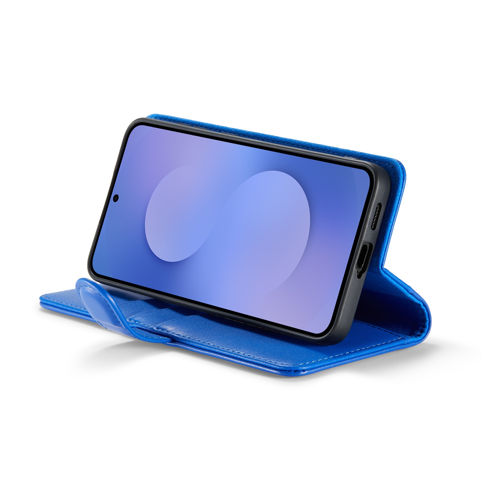 Samsung Galaxy S25 FE Lommeboketui i ekte skinn, Blå