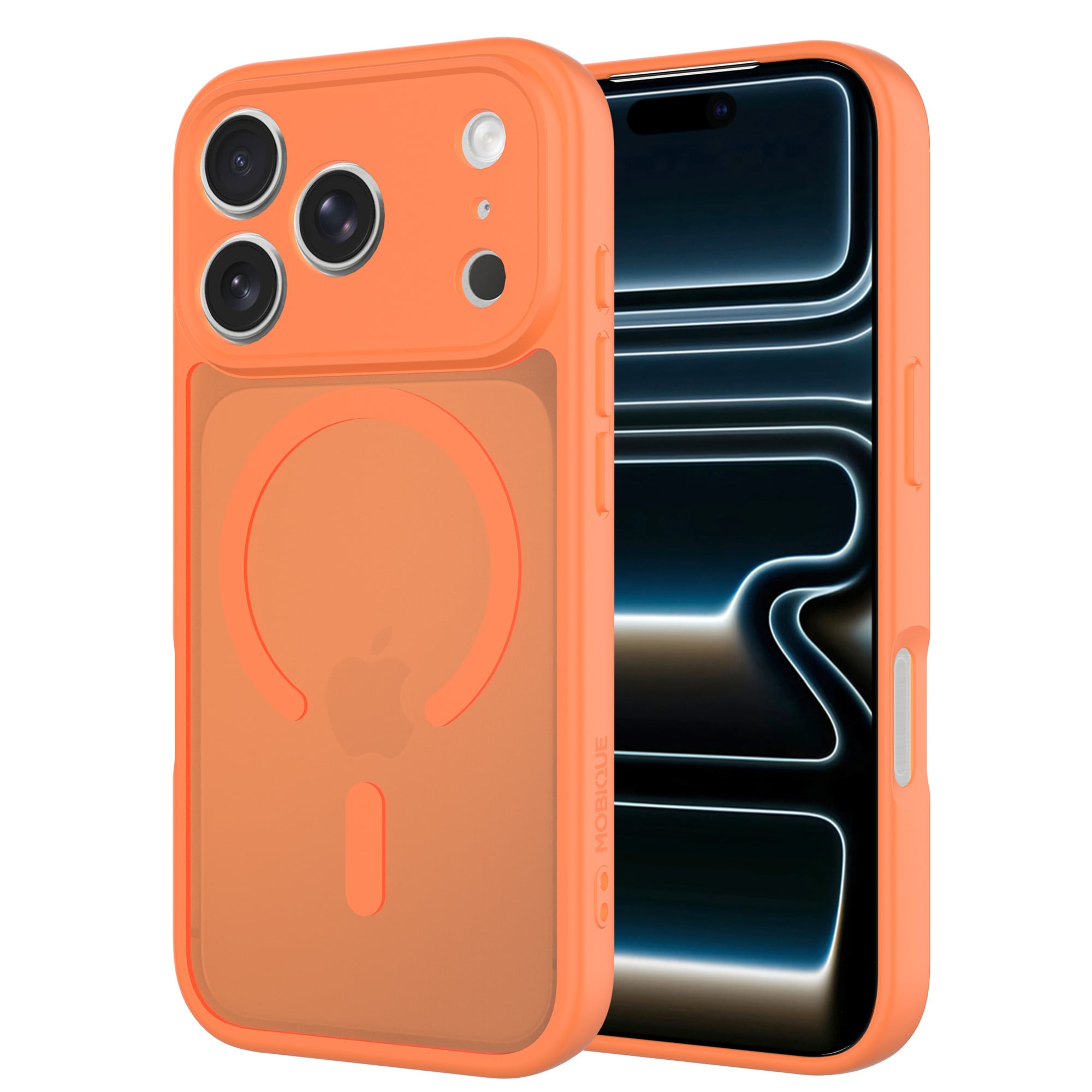iPhone 17 Pro Max Hybrid-deksel Magnetisk,  Frosted Orange