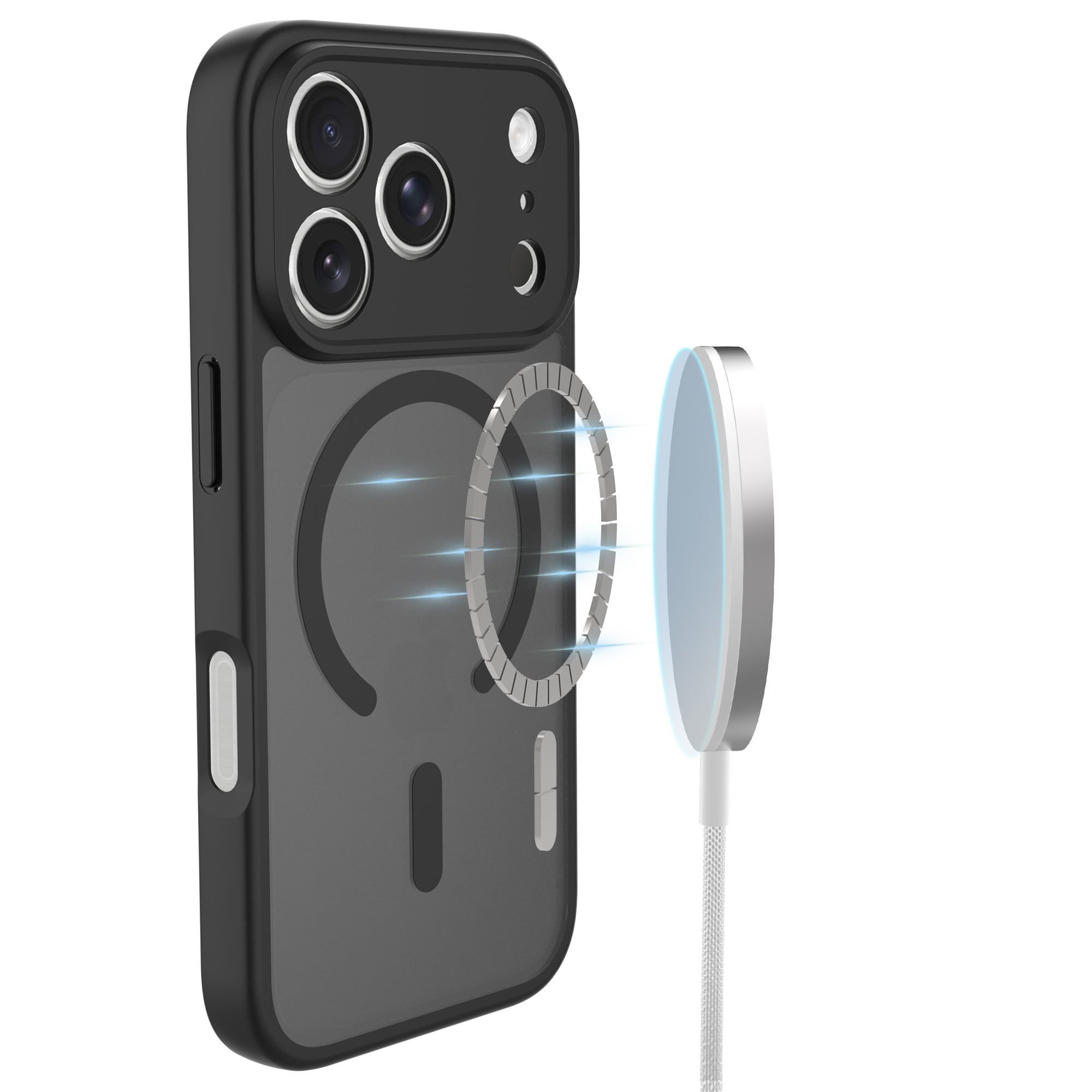 iPhone 17 Pro Max Hybrid-deksel Magnetisk,  Frosted Black