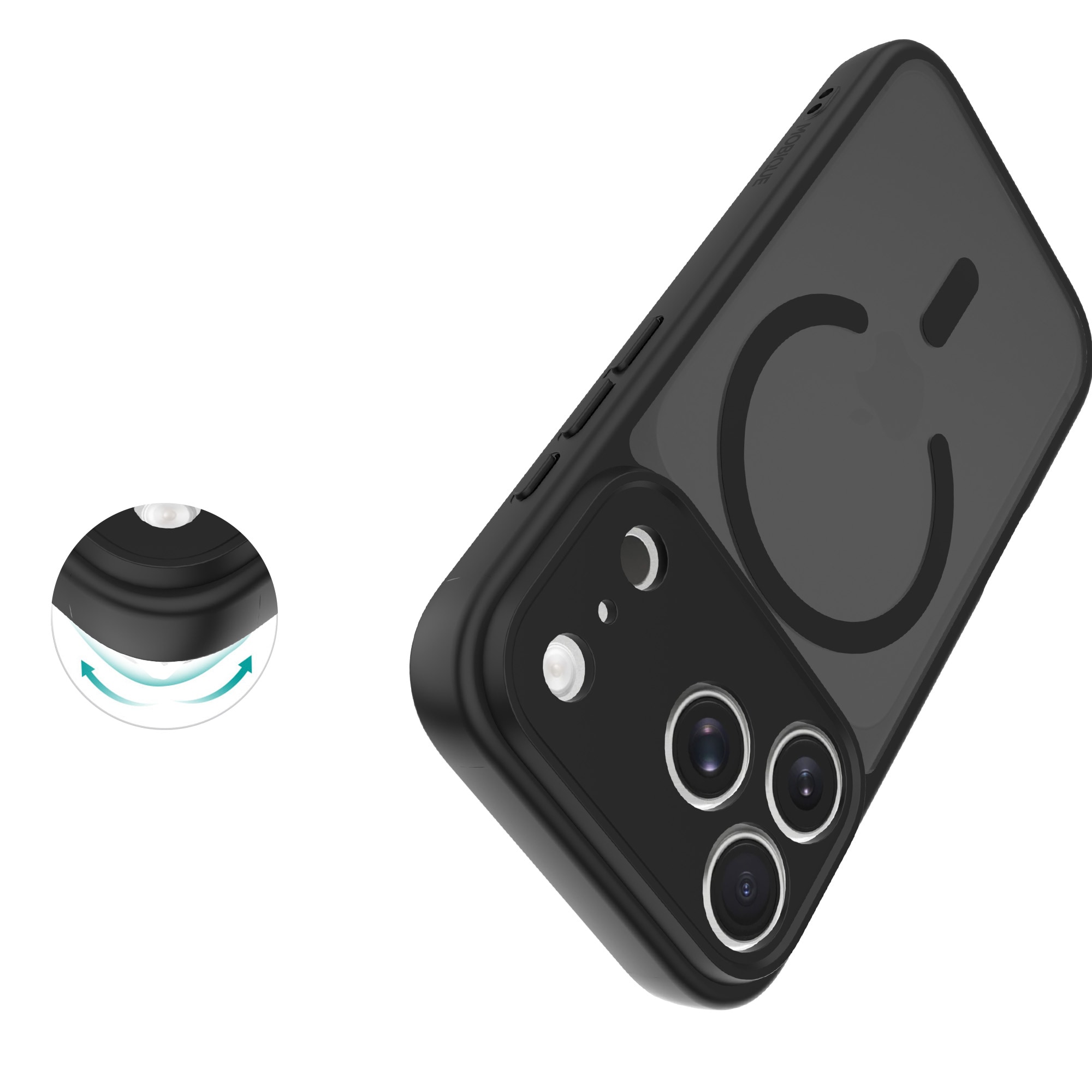 iPhone 17 Pro Max Hybrid-deksel Magnetisk,  Frosted Black