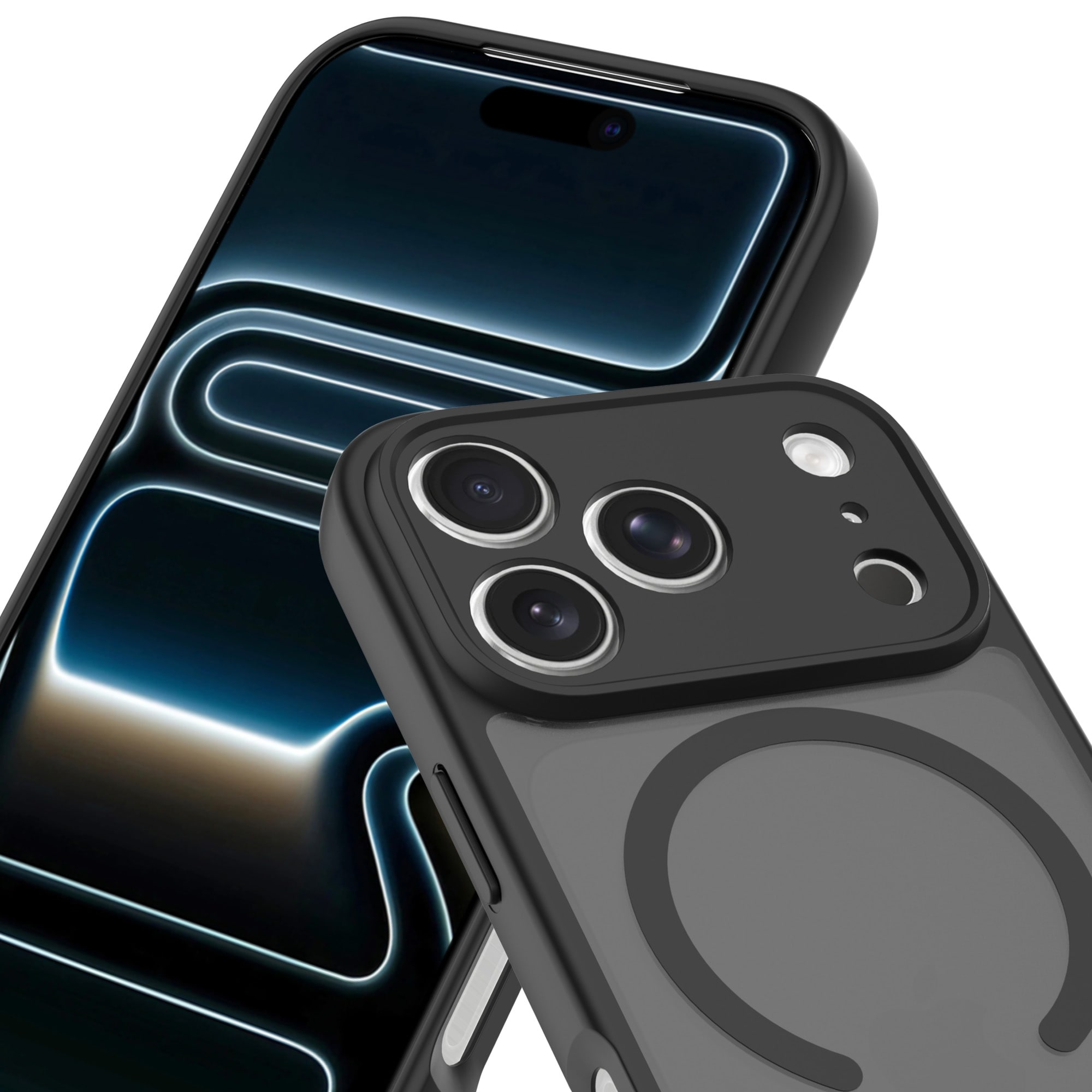 iPhone 17 Pro Max Hybrid-deksel Magnetisk,  Frosted Black