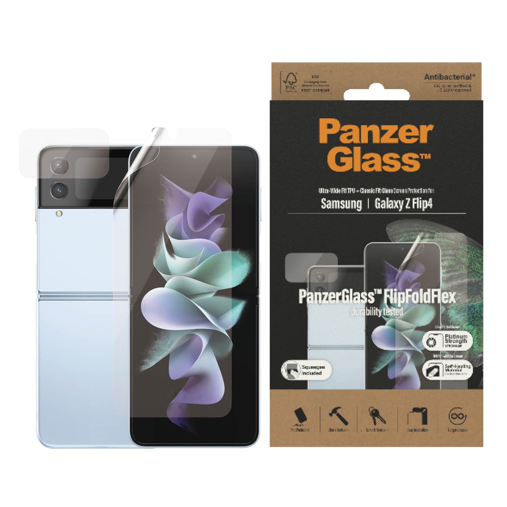 Samsung Galaxy Z Flip 4 Skjermbeskytter Innside+Utside