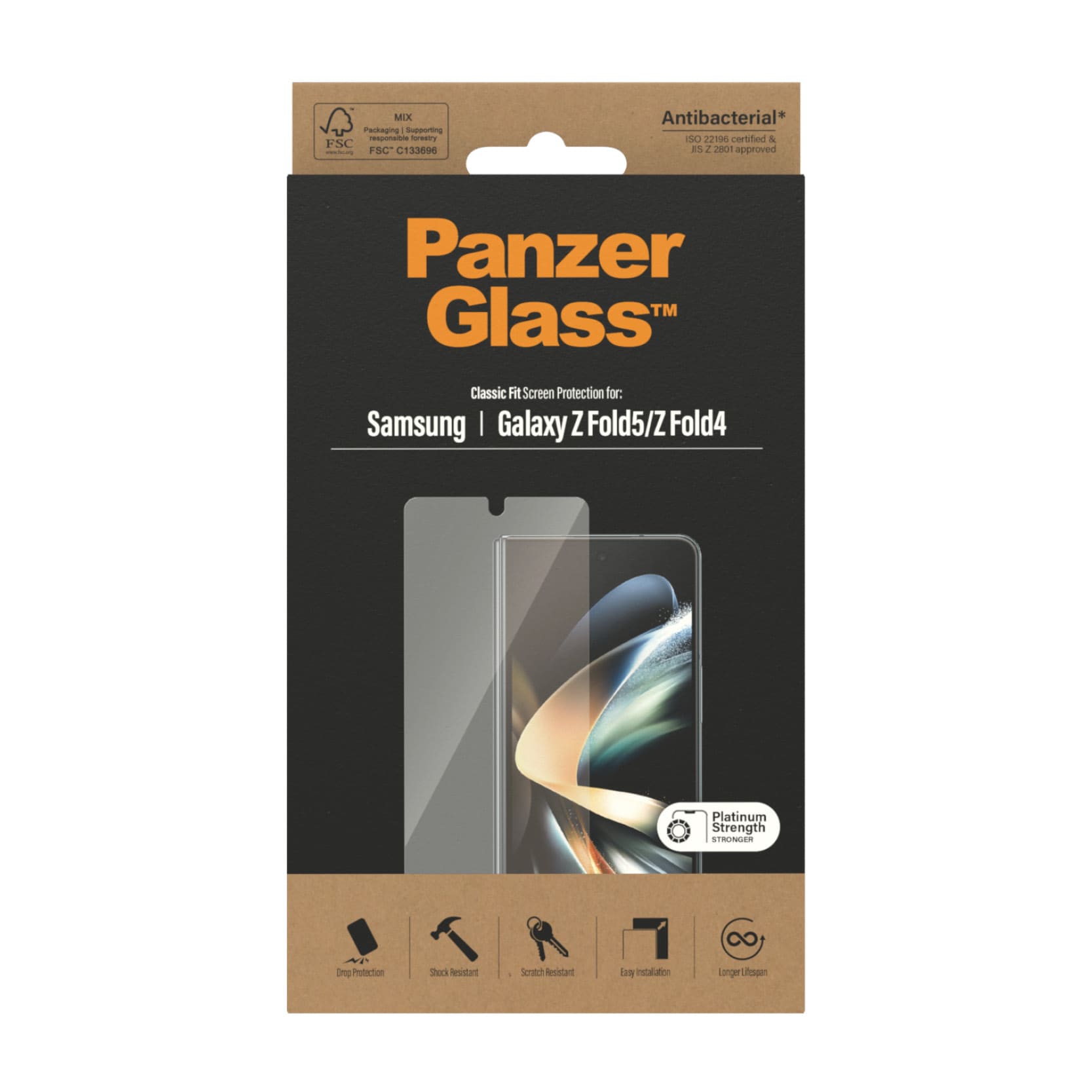 Samsung Galaxy Z Fold 5 Ytre skjermbeskytter i ripebestandig herdet glass - Ultra Wide Fit
