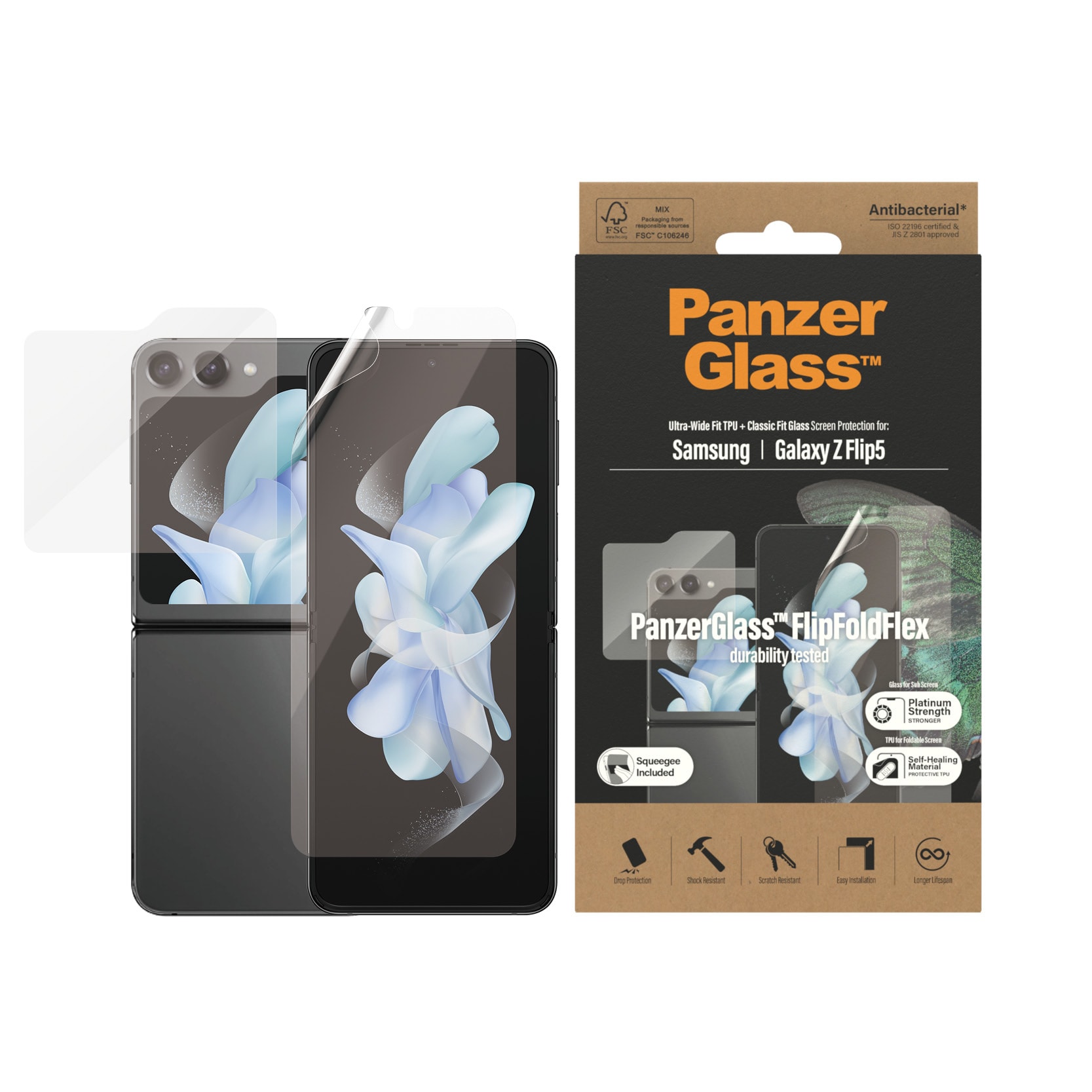 Samsung Galaxy Z Flip 5 Skjermbeskytter Innside+Utside