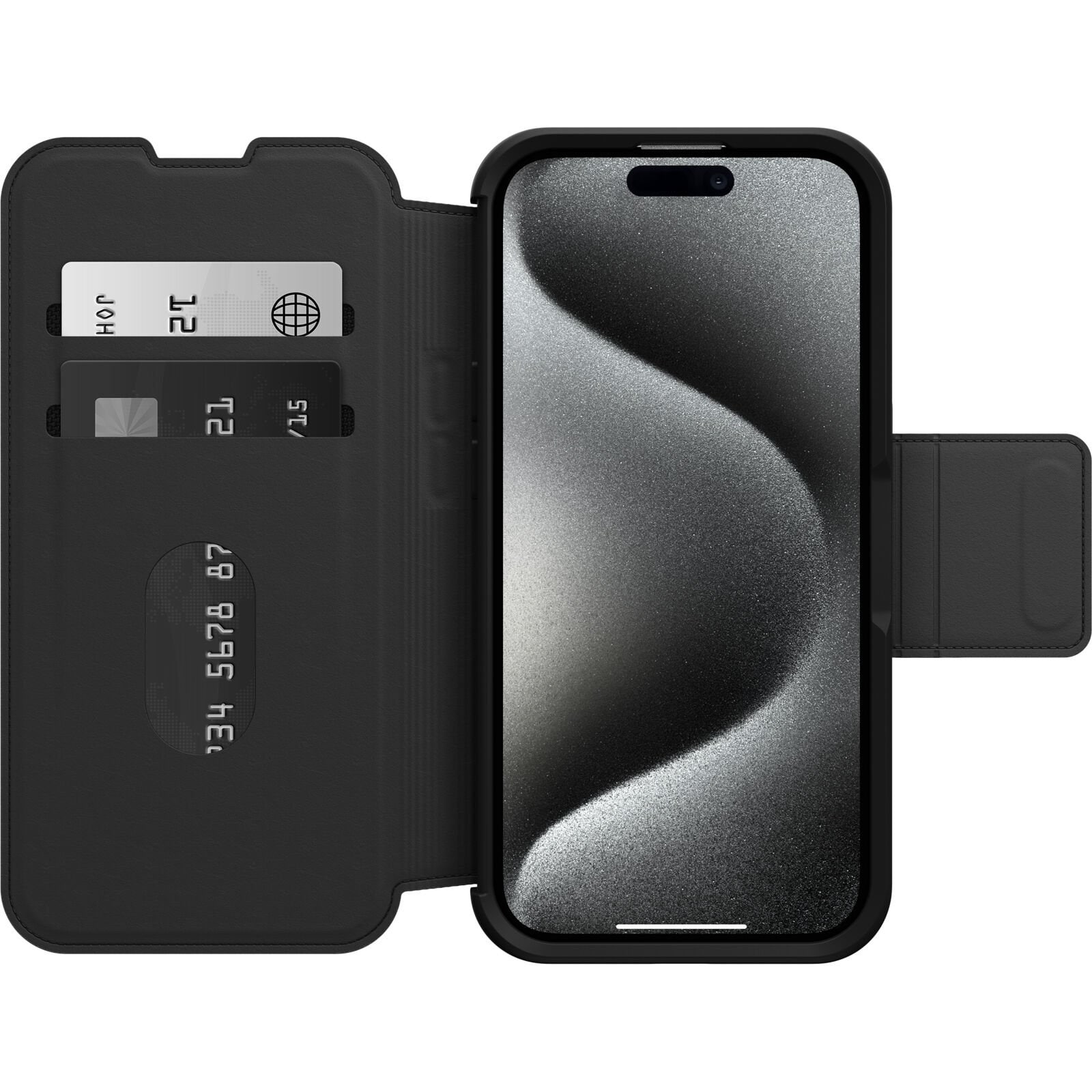 iPhone 15 Pro Lommeboketui med MagSafe Strada, Svart