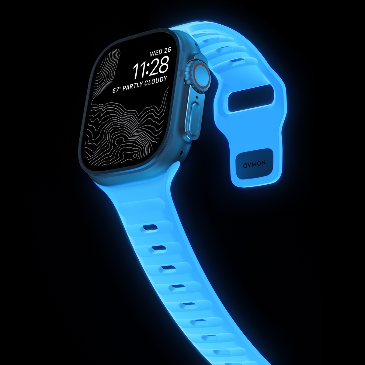 Apple Watch Ultra 49mm 1st Gen Reim - Sport Band Icy Blue Glow - Limited edition