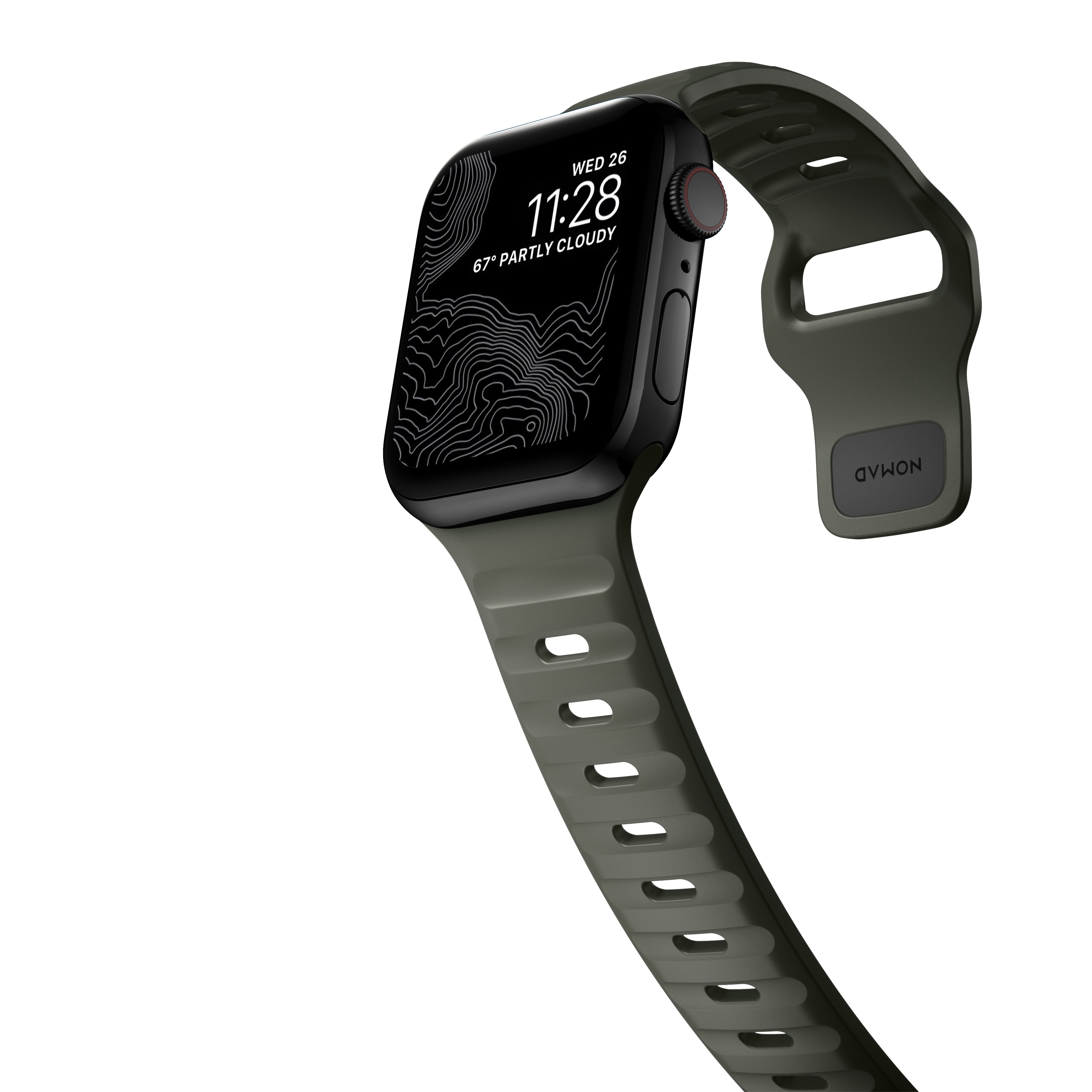 Apple Watch Series 4-6 44mm Reim - Sport Band Ash Green