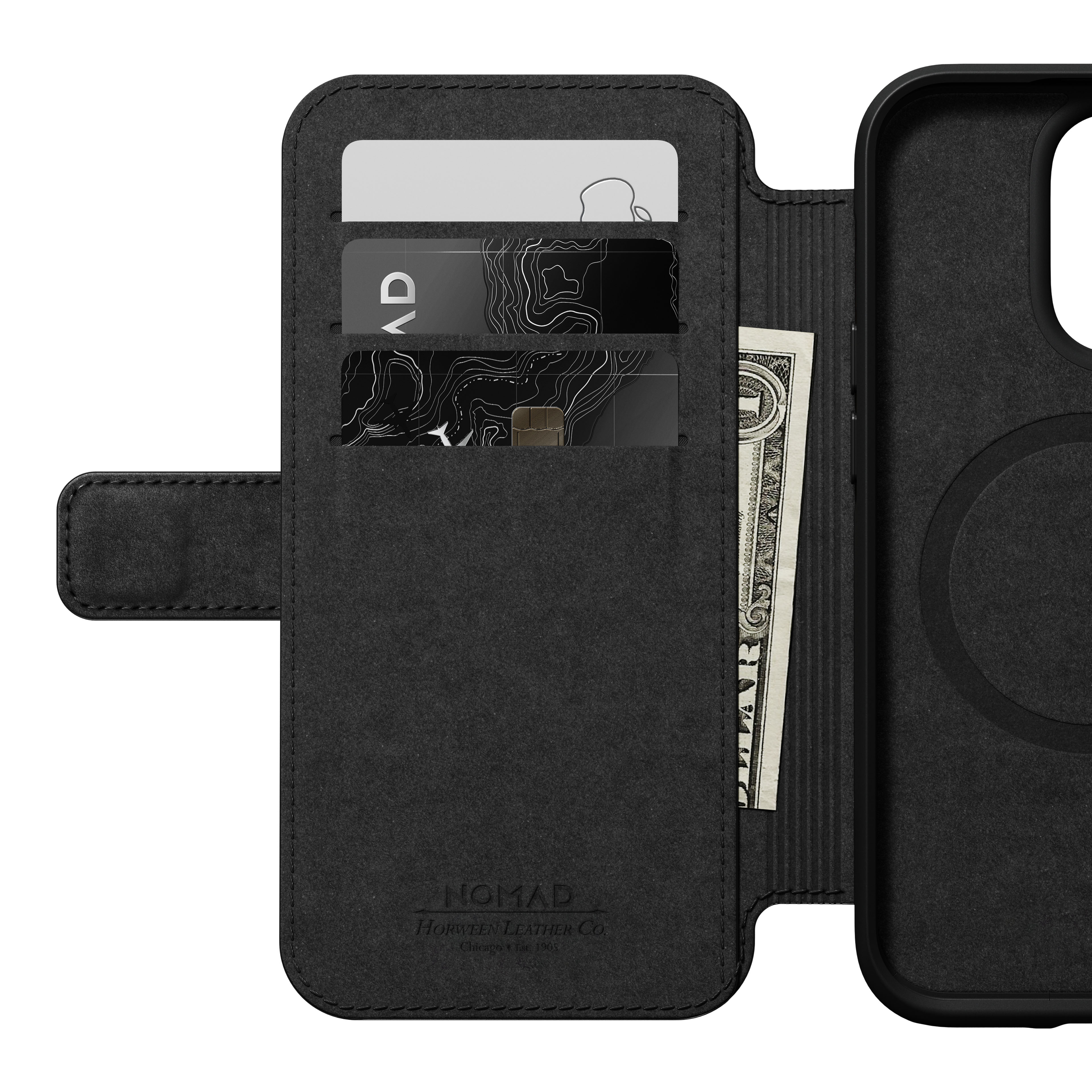 iPhone 14 Pro Skinnetui MagSafe - Modern Horween Leather Folio Brun
