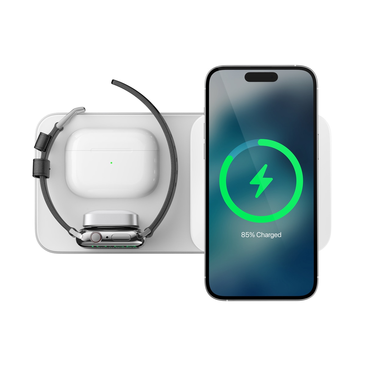 Base One Max 3-i-1 MagSafe Ladestasjon, Silver