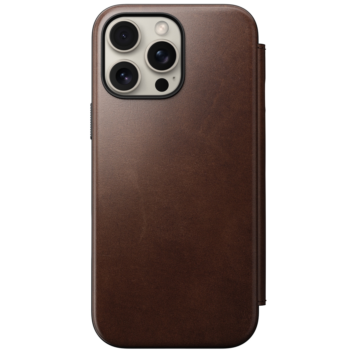 iPhone 16 Pro Max Skinnetui MagSafe - Modern Horween Leather Folio Rustic Brown