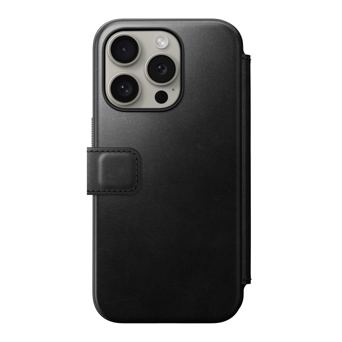 iPhone 15 Pro Skinnetui MagSafe - Modern Horween Leather Folio Black
