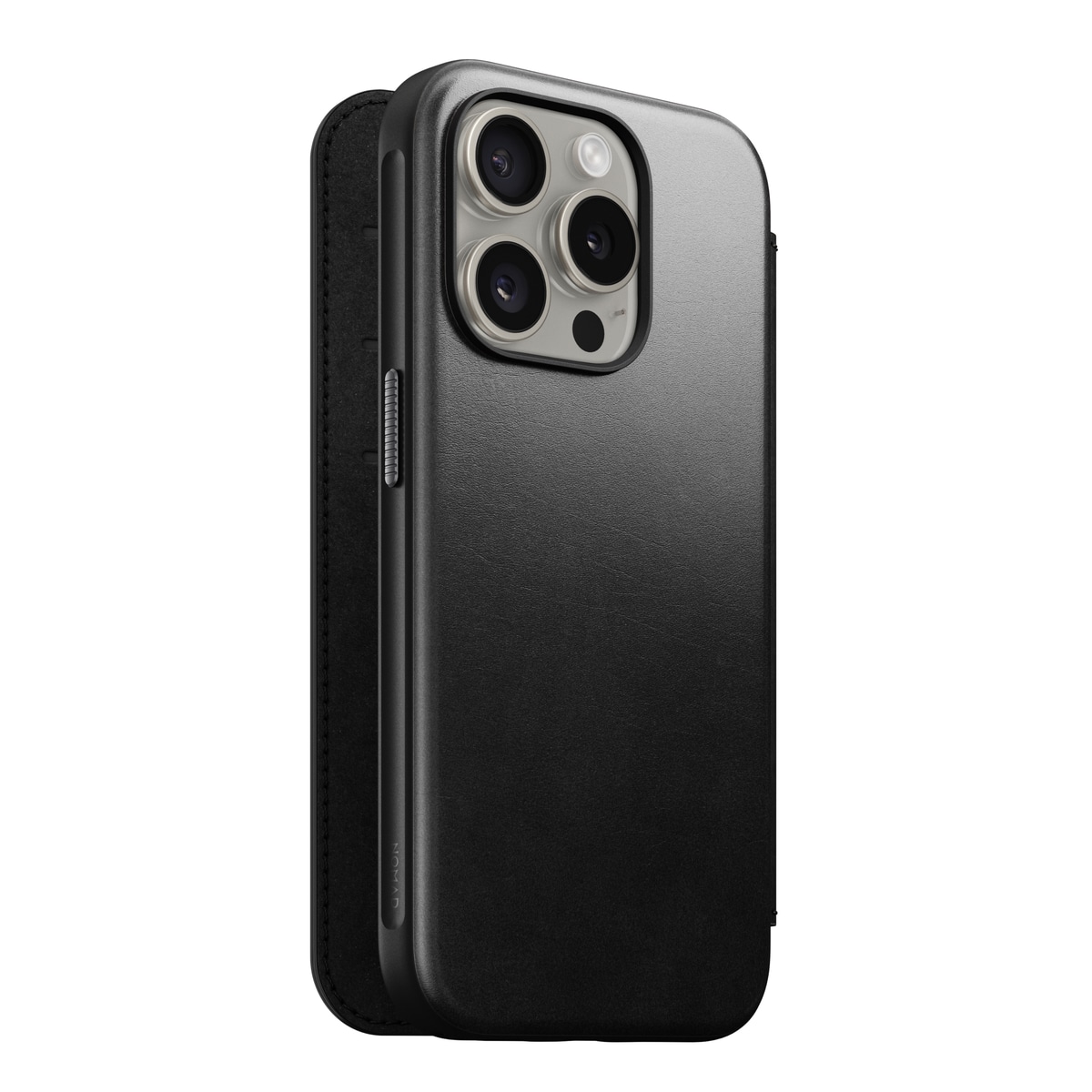 iPhone 15 Pro Skinnetui MagSafe - Modern Horween Leather Folio Black