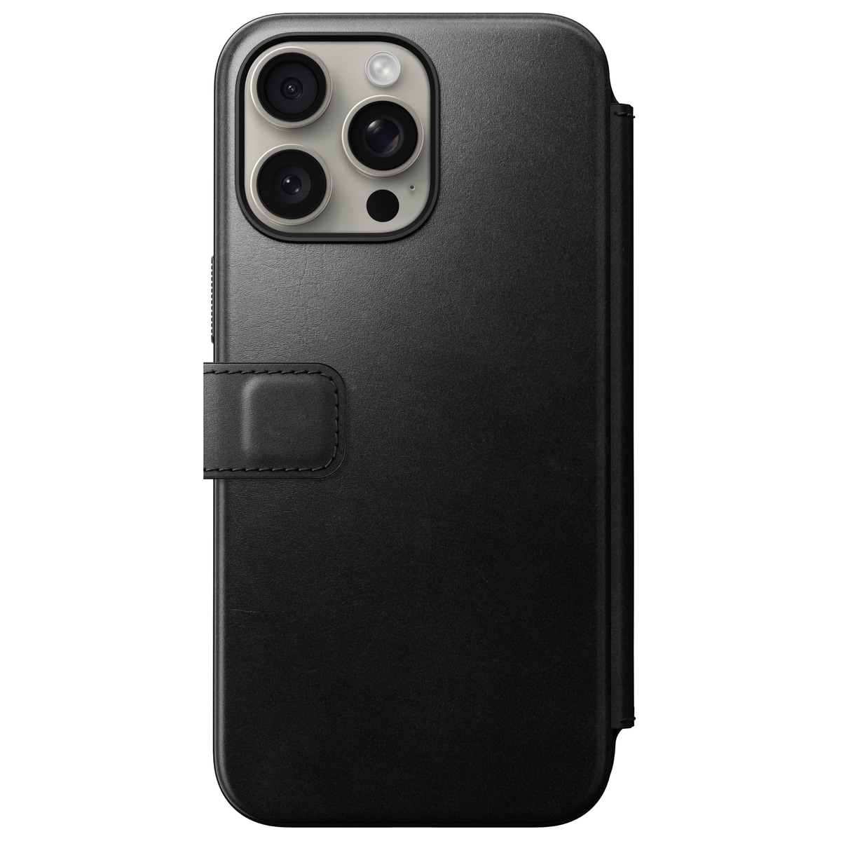 iPhone 15 Pro Max Skinnetui MagSafe - Modern Horween Leather Folio Black