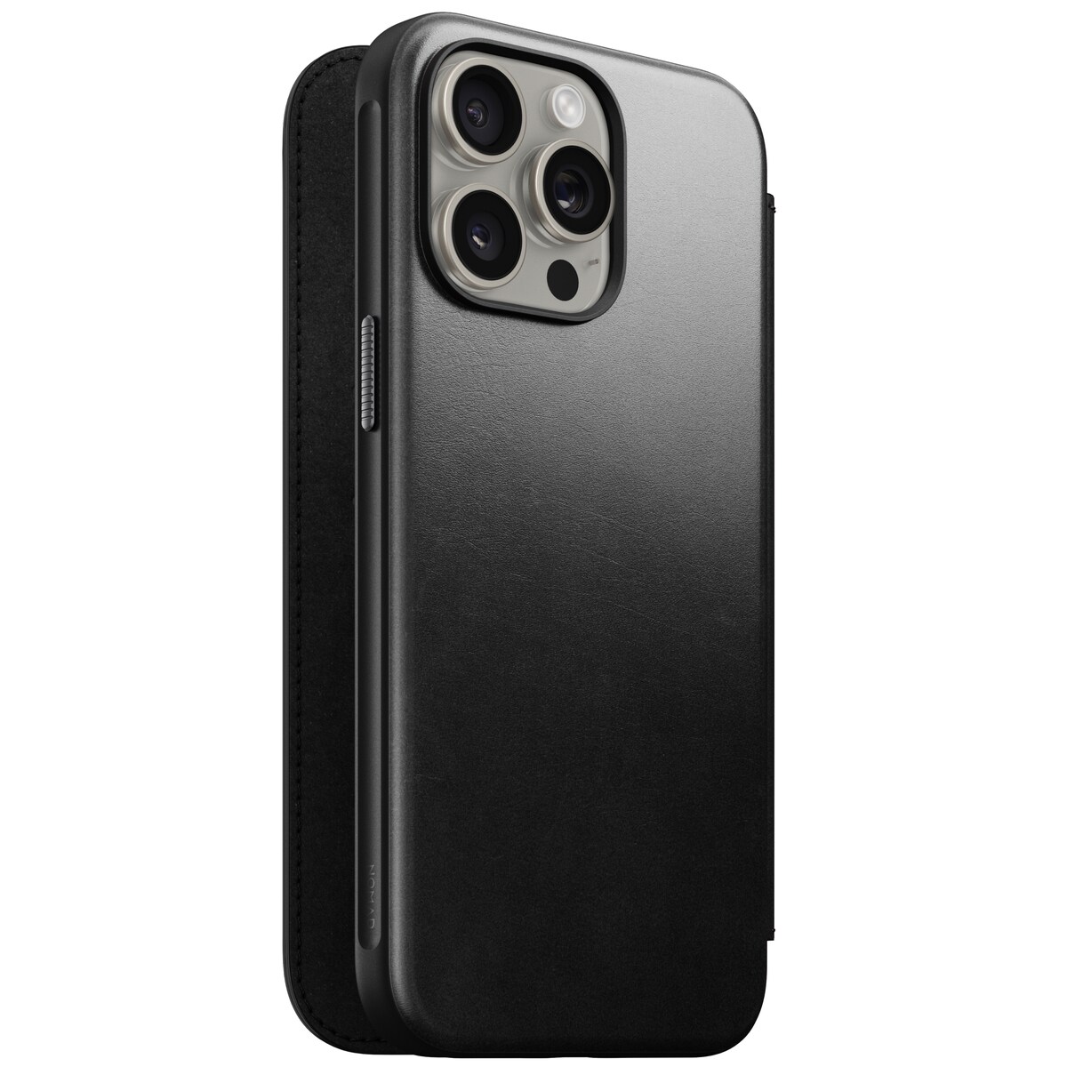 iPhone 15 Pro Max Skinnetui MagSafe - Modern Horween Leather Folio Black