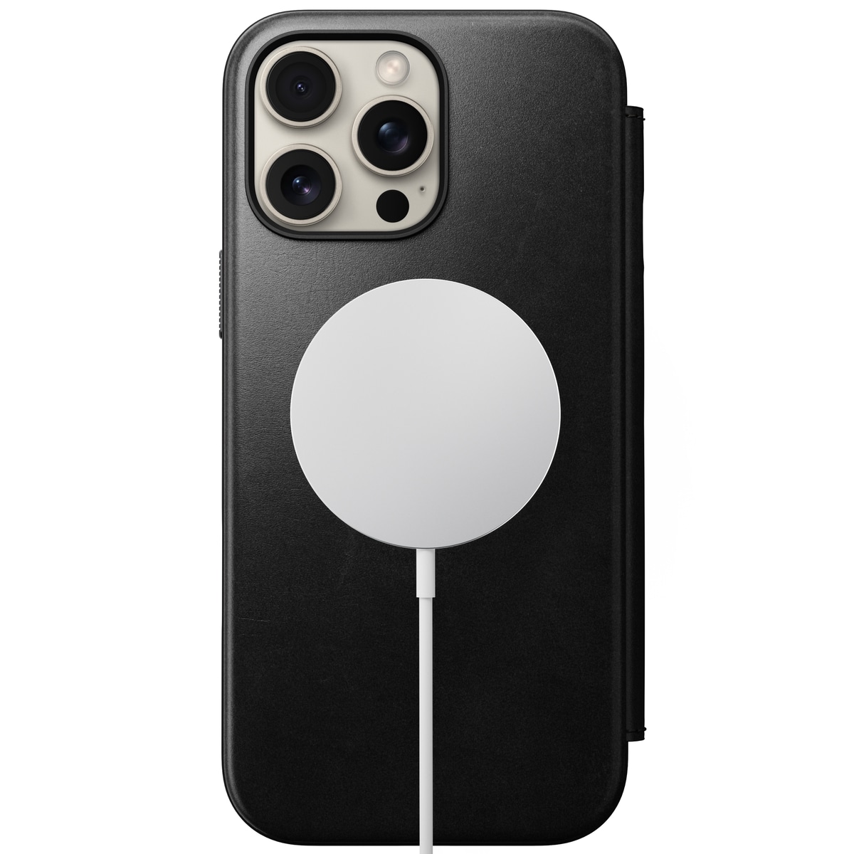 iPhone 16 Pro Max Skinnetui MagSafe - Modern Horween Leather Folio Black