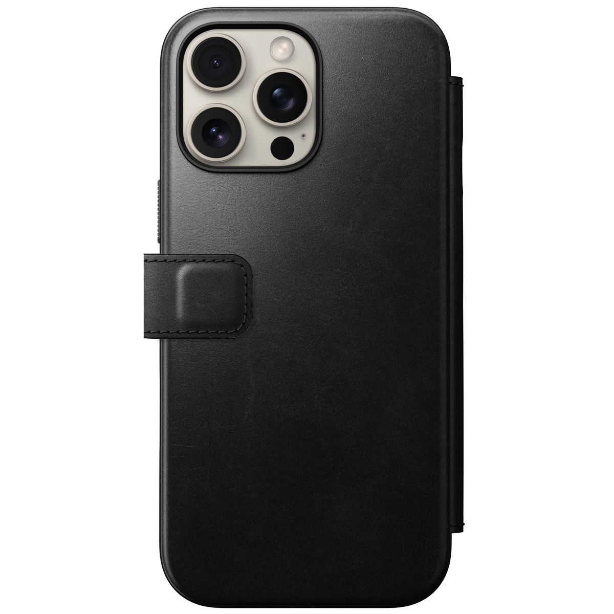 iPhone 16 Pro Max Skinnetui MagSafe - Modern Horween Leather Folio Black