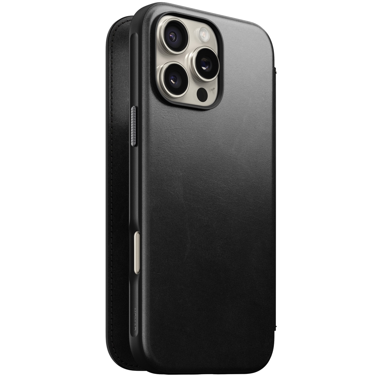 iPhone 16 Pro Max Skinnetui MagSafe - Modern Horween Leather Folio Black