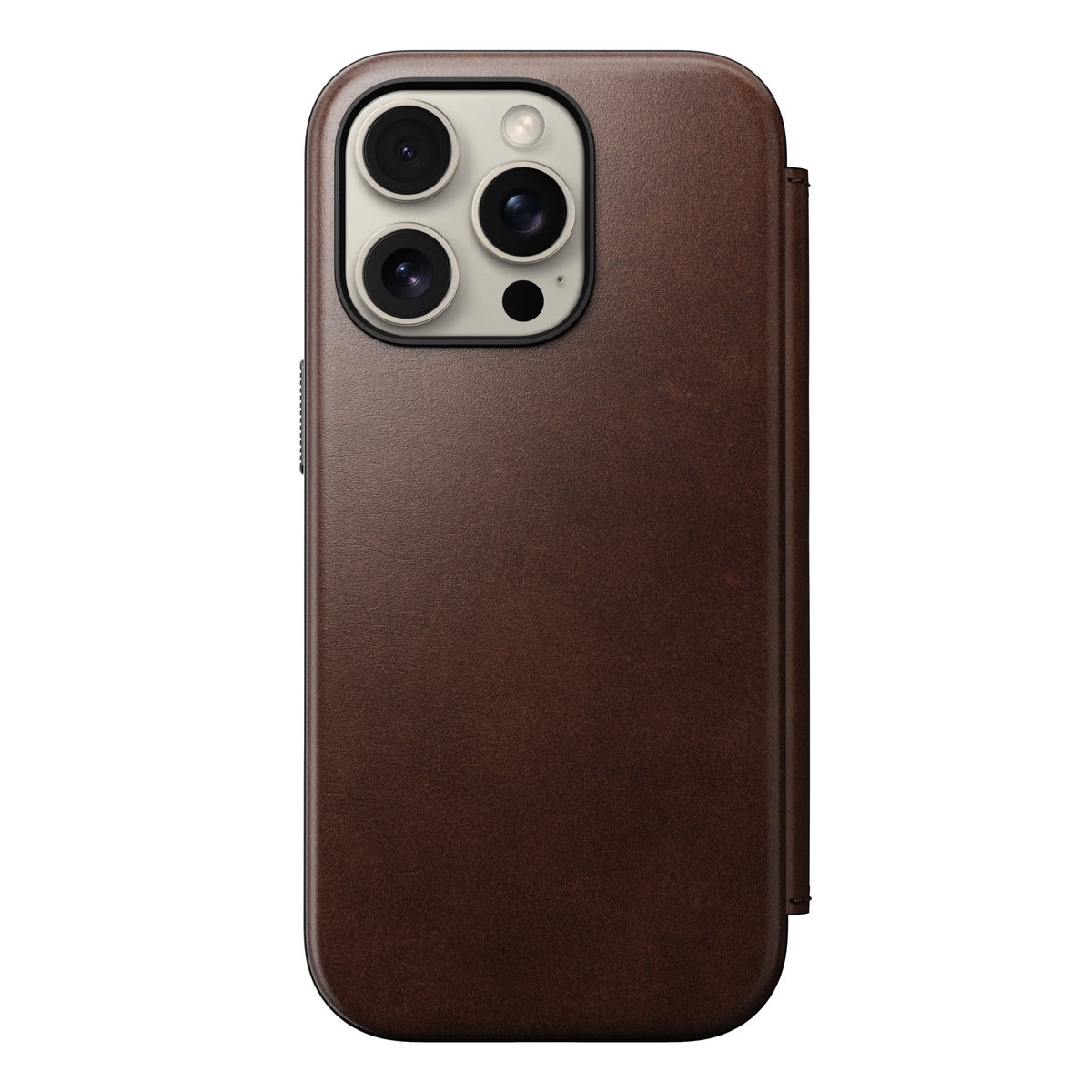 iPhone 16 Pro Skinnetui MagSafe - Modern Horween Leather Folio Rustic Brown