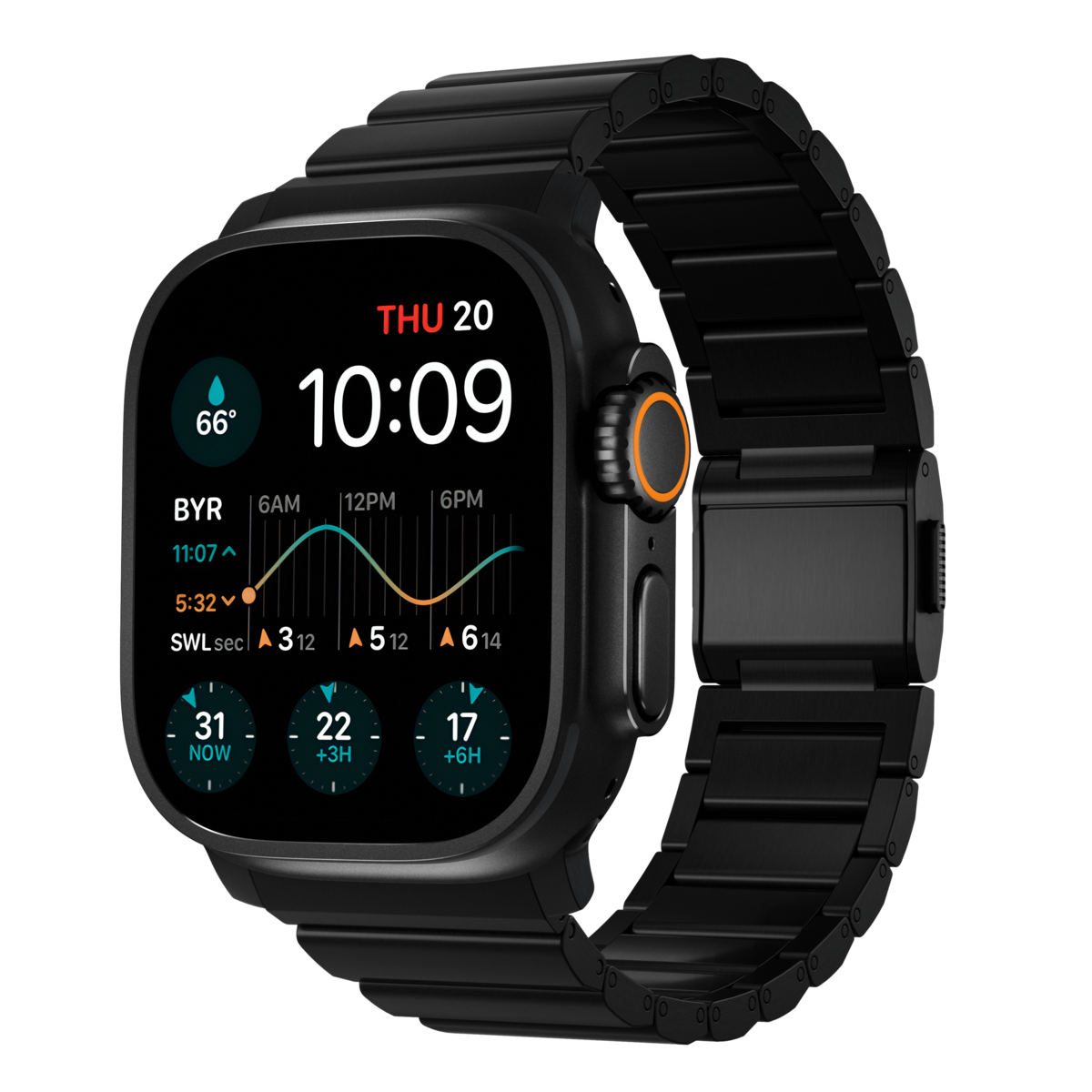 Apple Watch Ultra 49mm 2nd Gen Titanium reim, Svart
