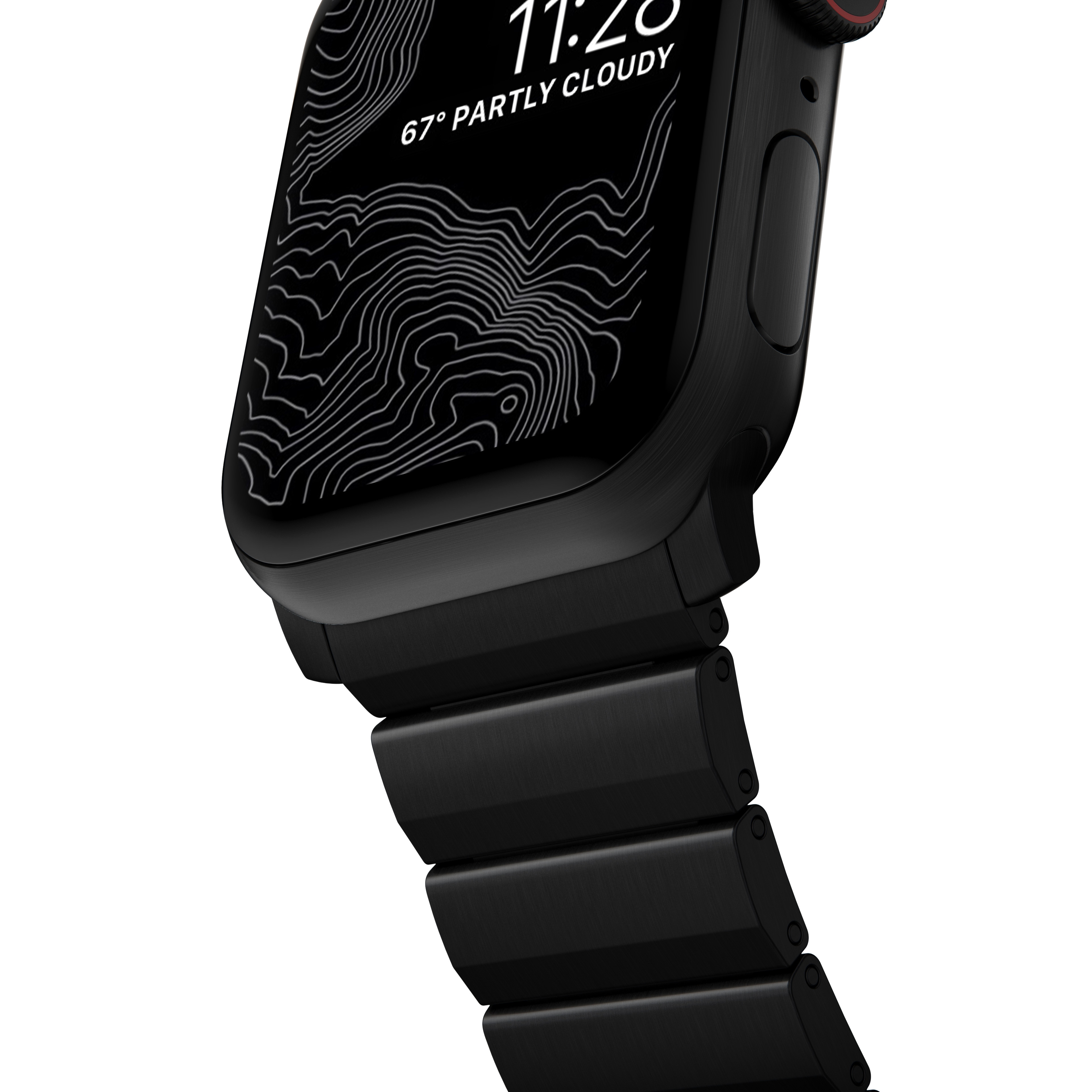 Apple Watch Series 1-3 42mm Titanium reim, Svart
