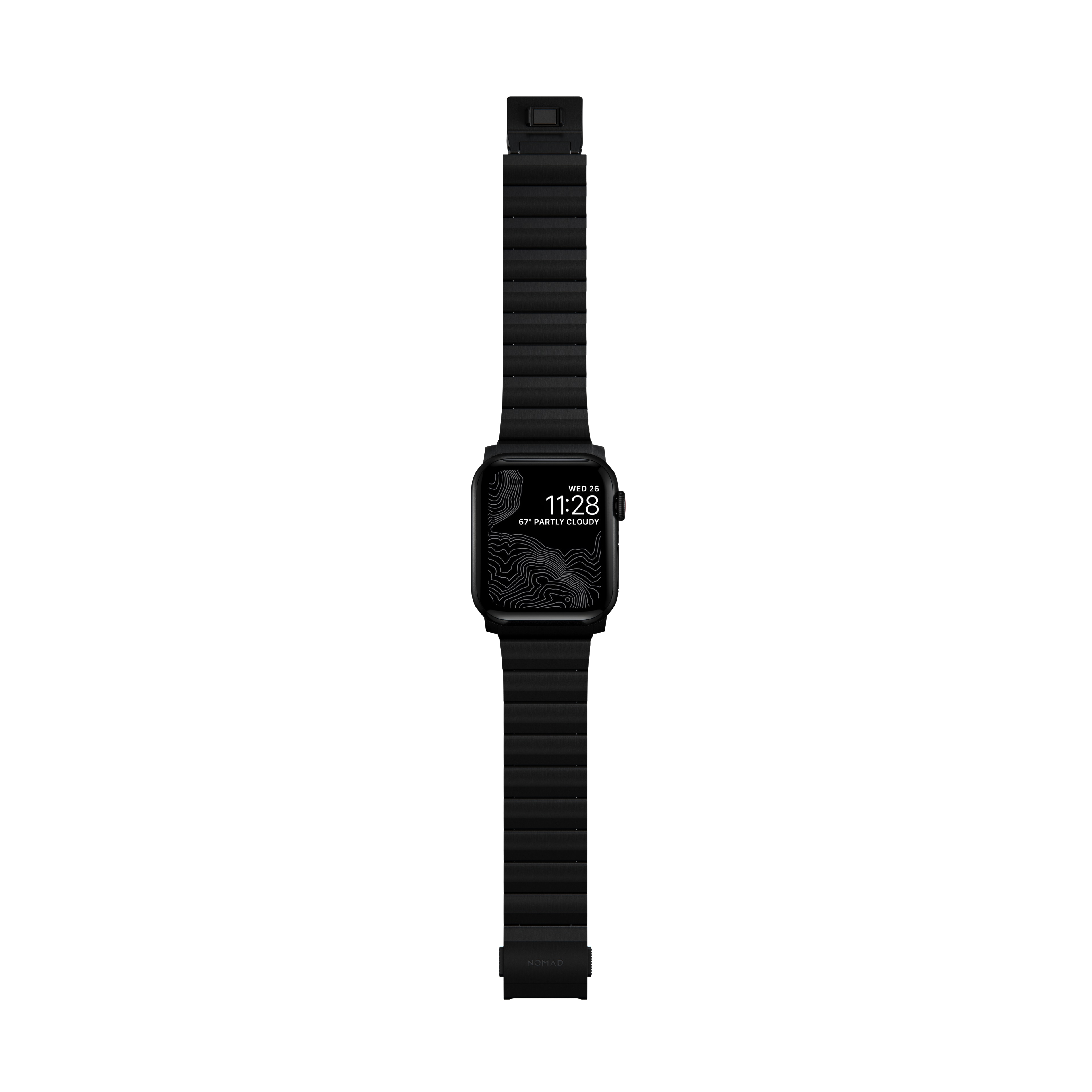 Apple Watch Series 1-3 42mm Titanium reim, Svart