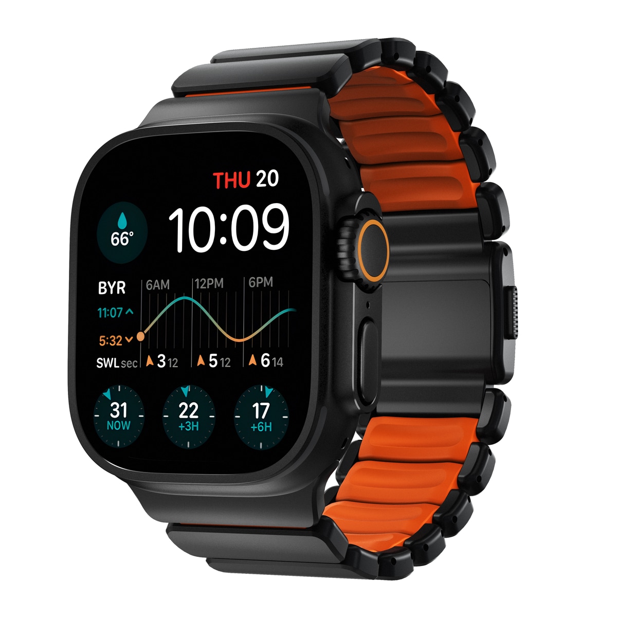 Apple Watch Series 7 45mm Titanium reim, Svart