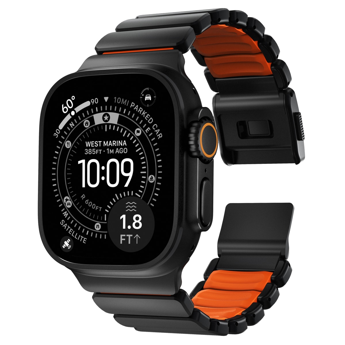 Apple Watch Series 7 45mm Titanium reim, Svart