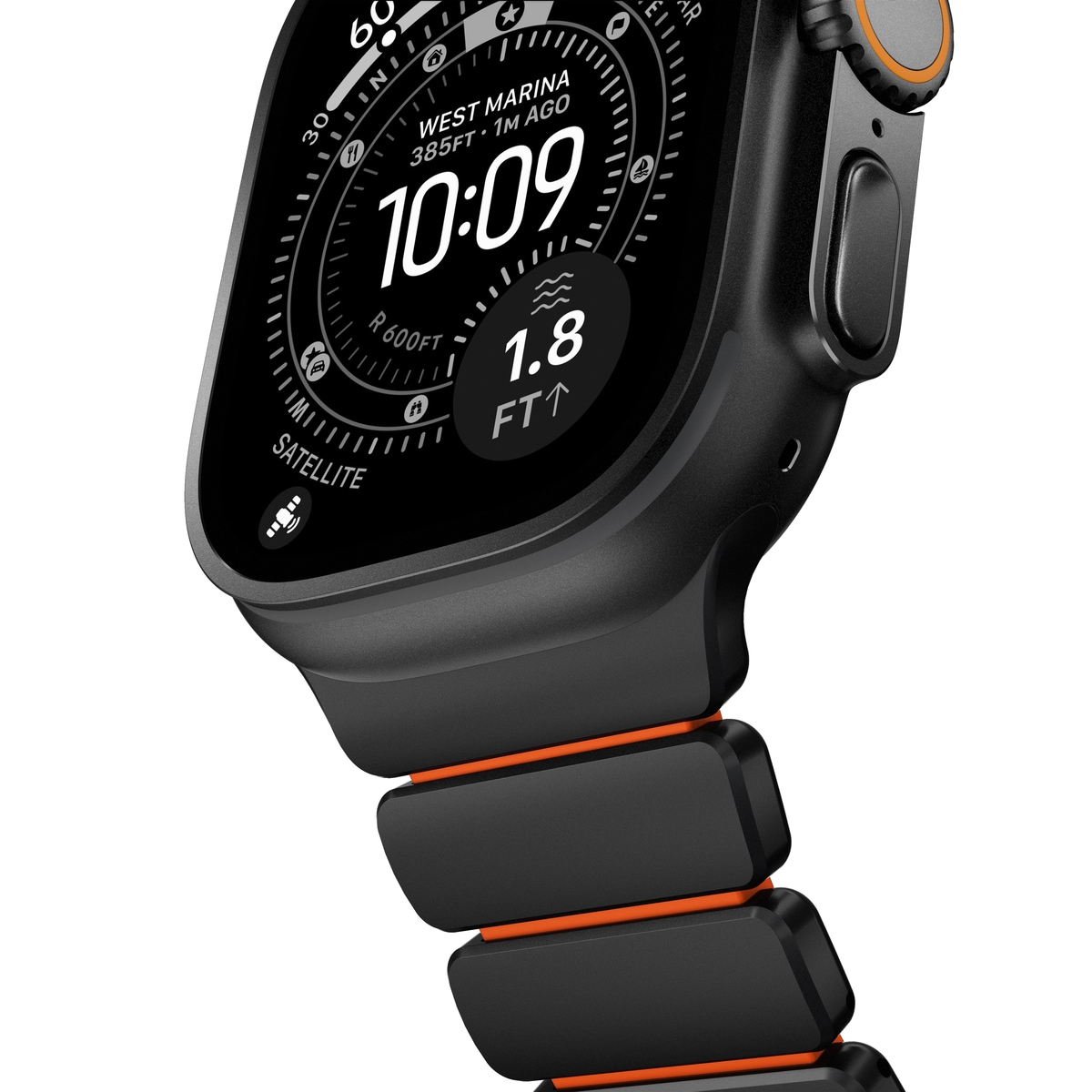 Apple Watch Series 7 45mm Titanium reim, Svart