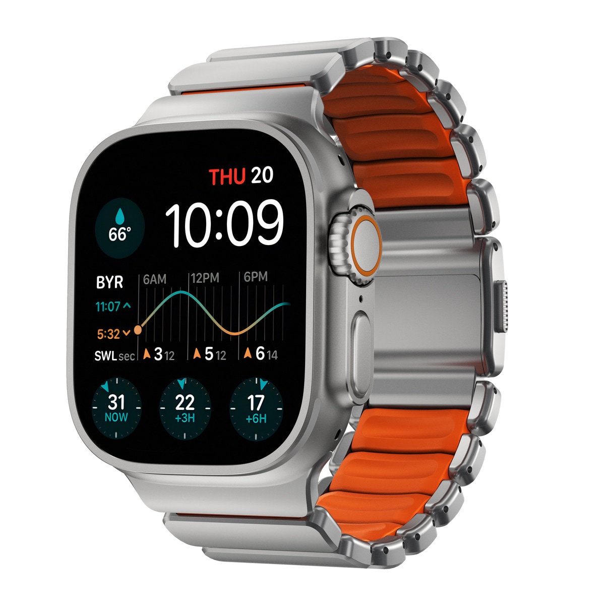 Apple Watch Series 7 45mm Titanium reim, Sølv
