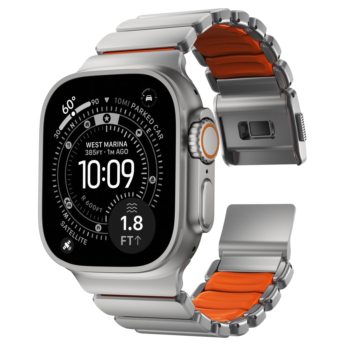 Apple Watch Series 7 45mm Titanium reim, Sølv
