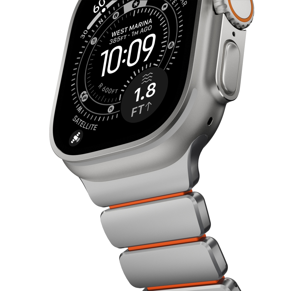 Apple Watch Series 7 45mm Titanium reim, Sølv