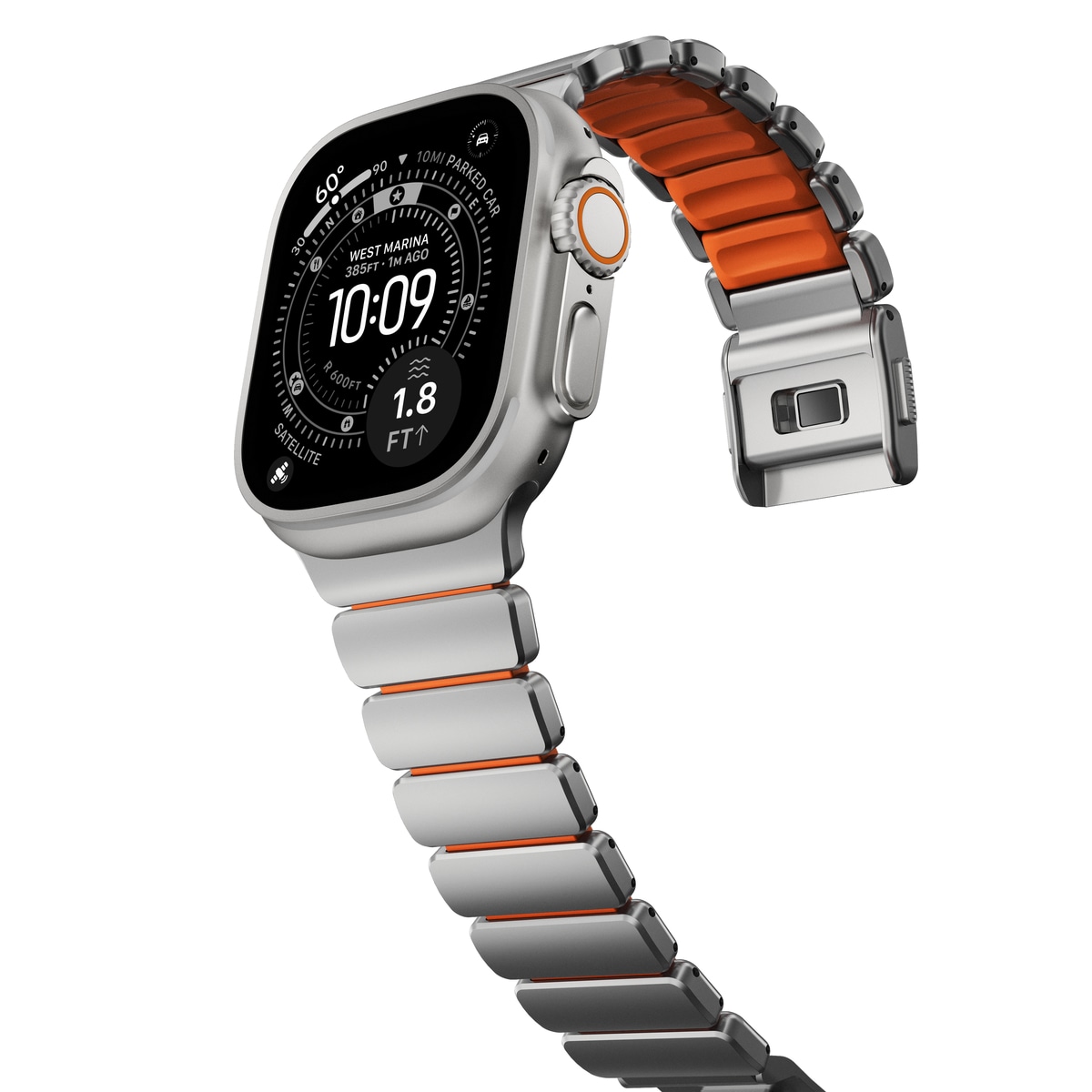 Apple Watch Series 7 45mm Titanium reim, Sølv
