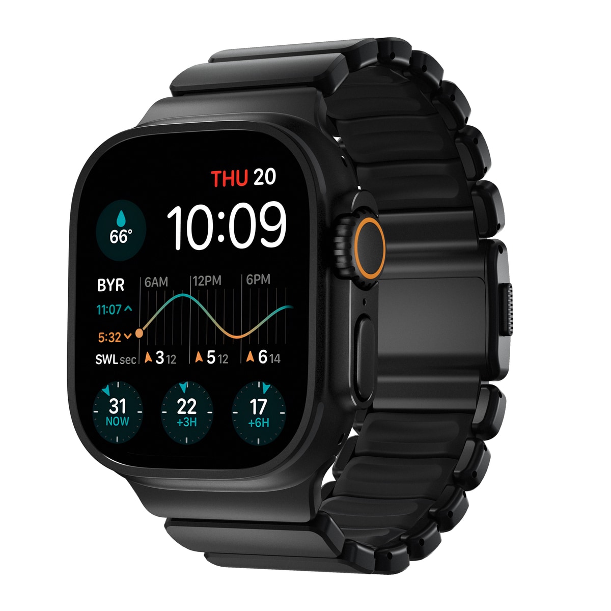 Apple Watch Series 7 45mm Titanium reim, Svart