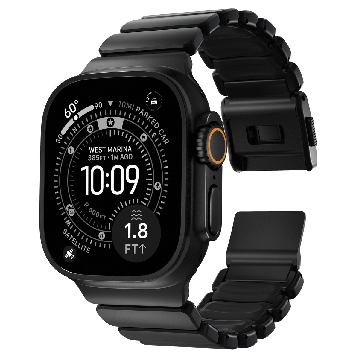 Apple Watch Series 7 45mm Titanium reim, Svart