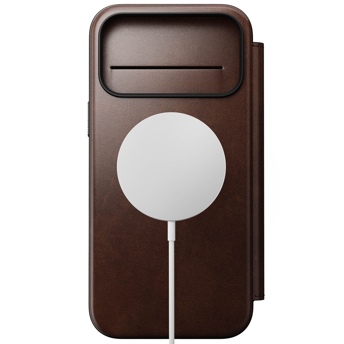 iPhone 17 Pro Max Skinnetui MagSafe - Modern Horween Leather Folio Rustic Brown