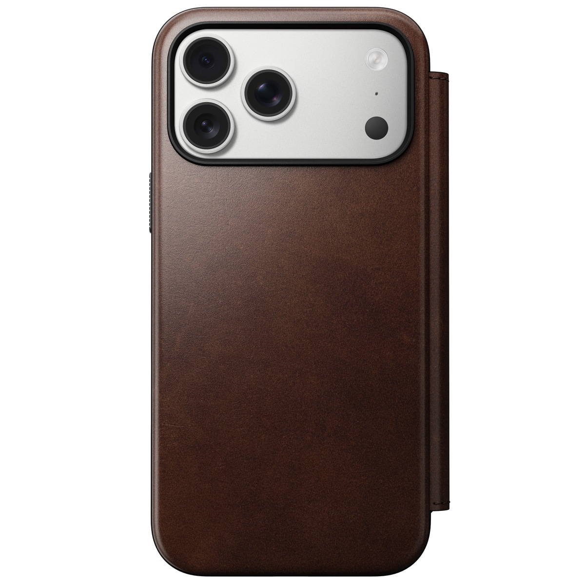 iPhone 17 Pro Max Skinnetui MagSafe - Modern Horween Leather Folio Rustic Brown