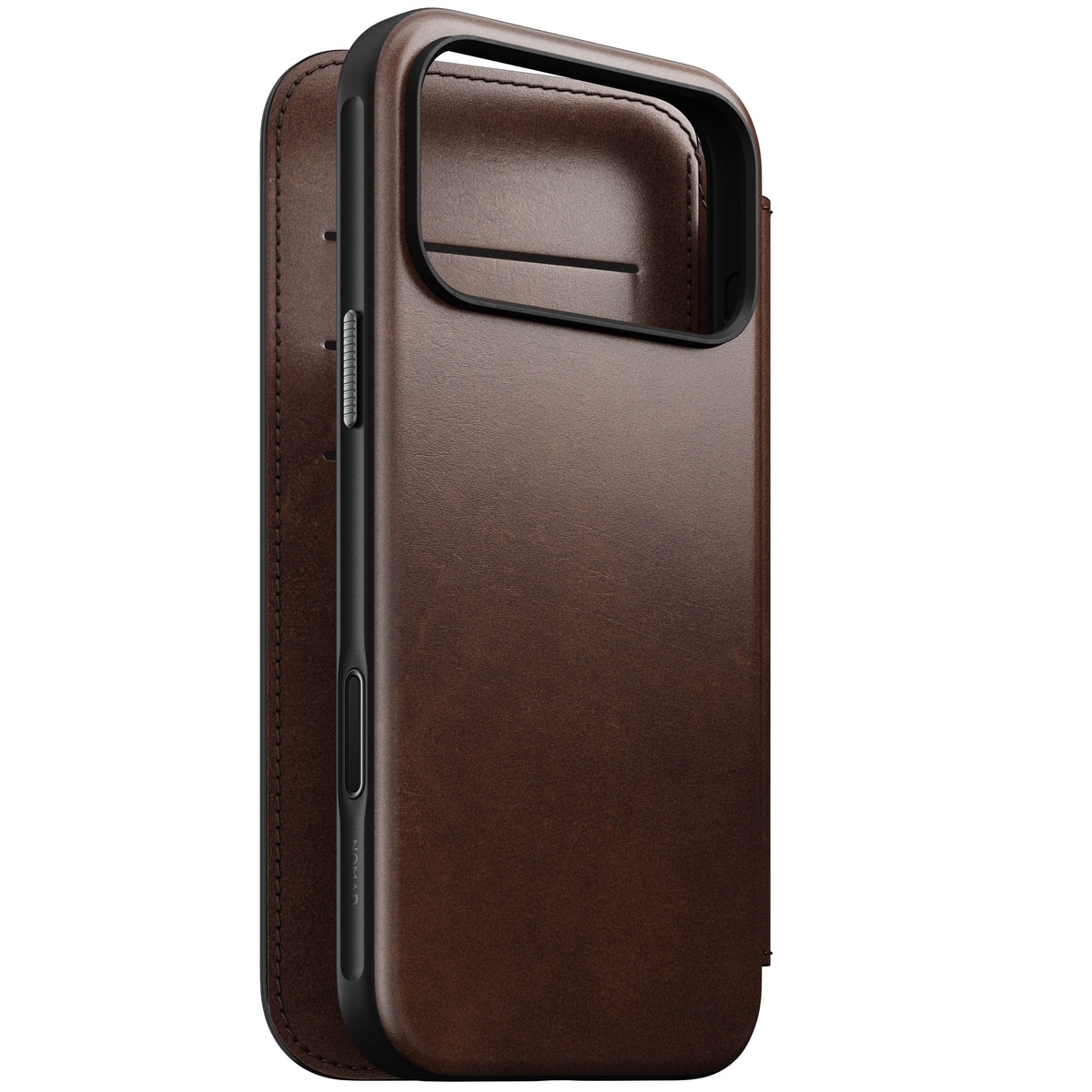 iPhone 17 Pro Max Skinnetui MagSafe - Modern Horween Leather Folio Rustic Brown