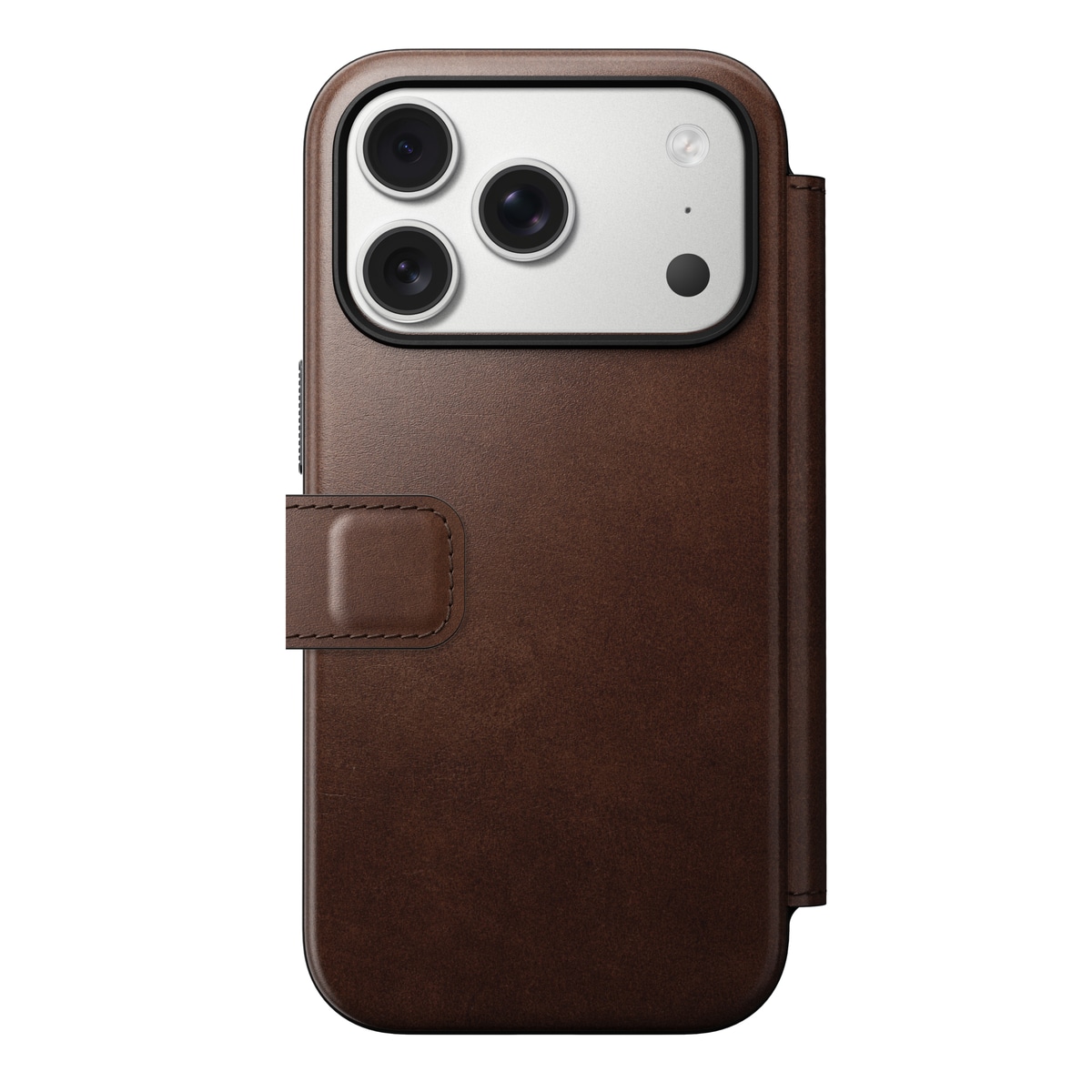 iPhone 17 Pro Skinnetui MagSafe - Modern Horween Leather Folio Rustic Brown