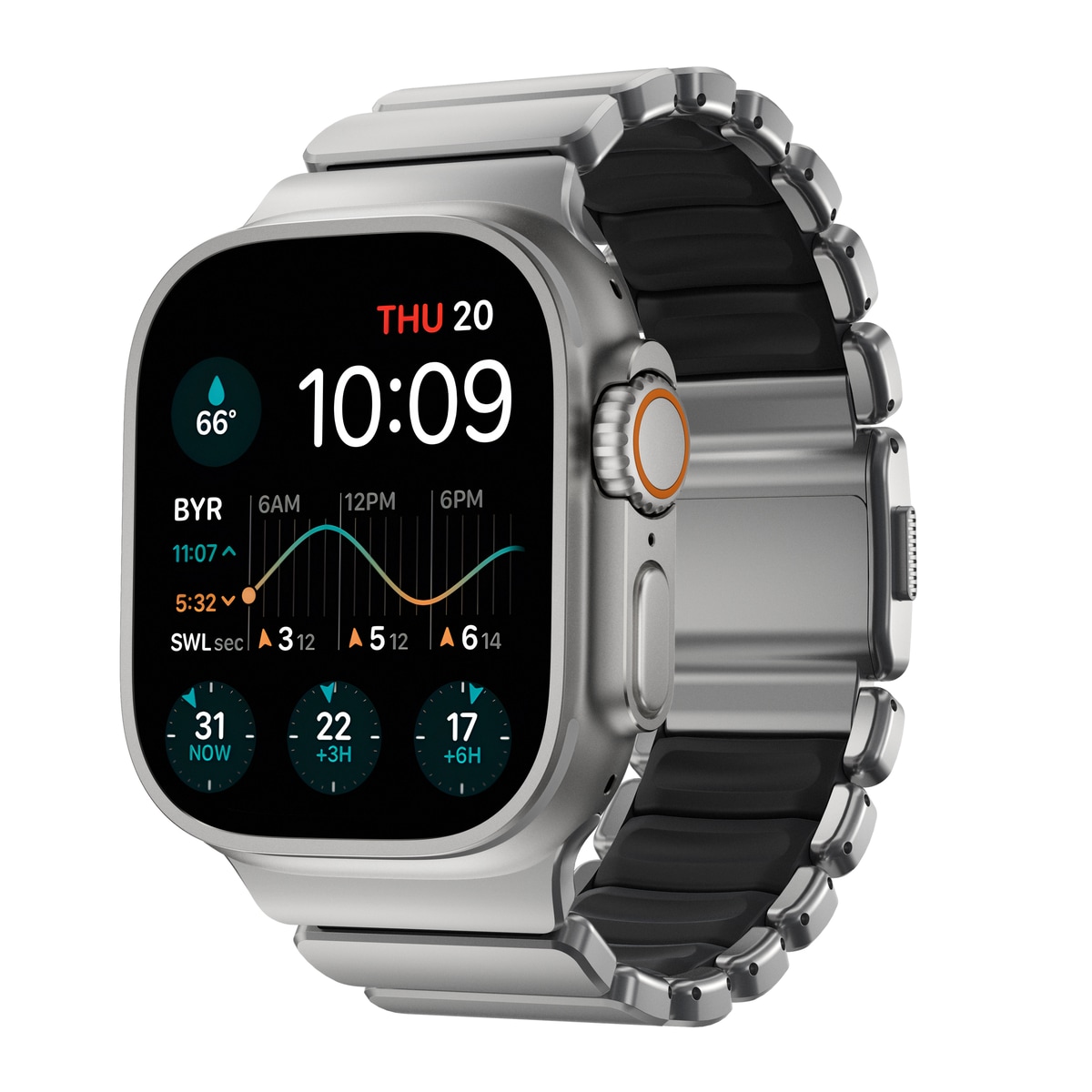Apple Watch Series 10 46mm Titanium reim, Sølv