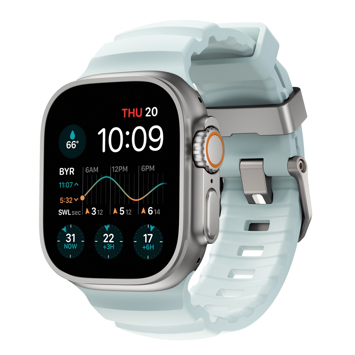 Apple Watch Series 9 45mm Reim Rocky Point (Natural Hardware) Icy Blue Glow - Limited edition