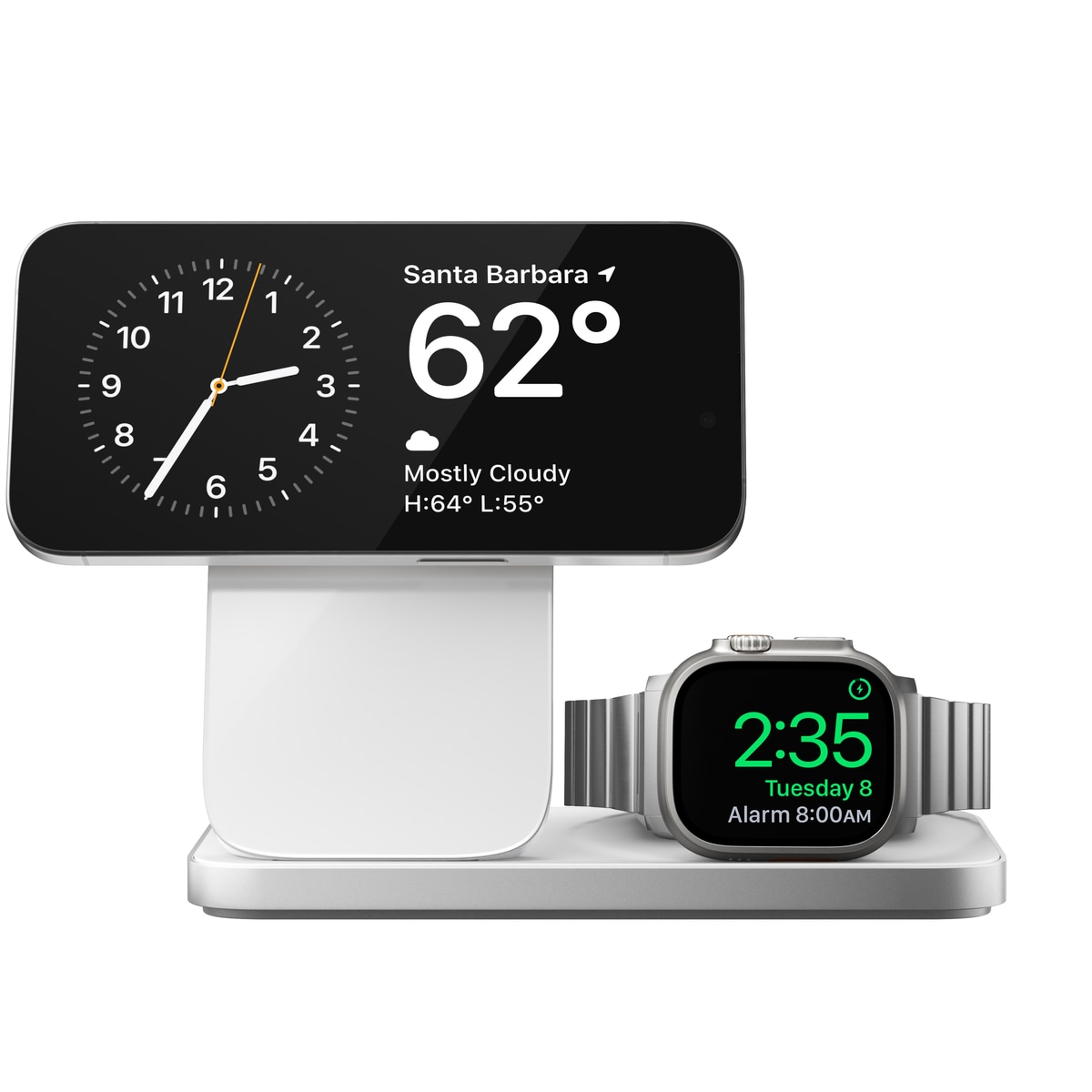Ladestasjon Stand One Max 3-i-1 Qi2 MagSafe, Silver